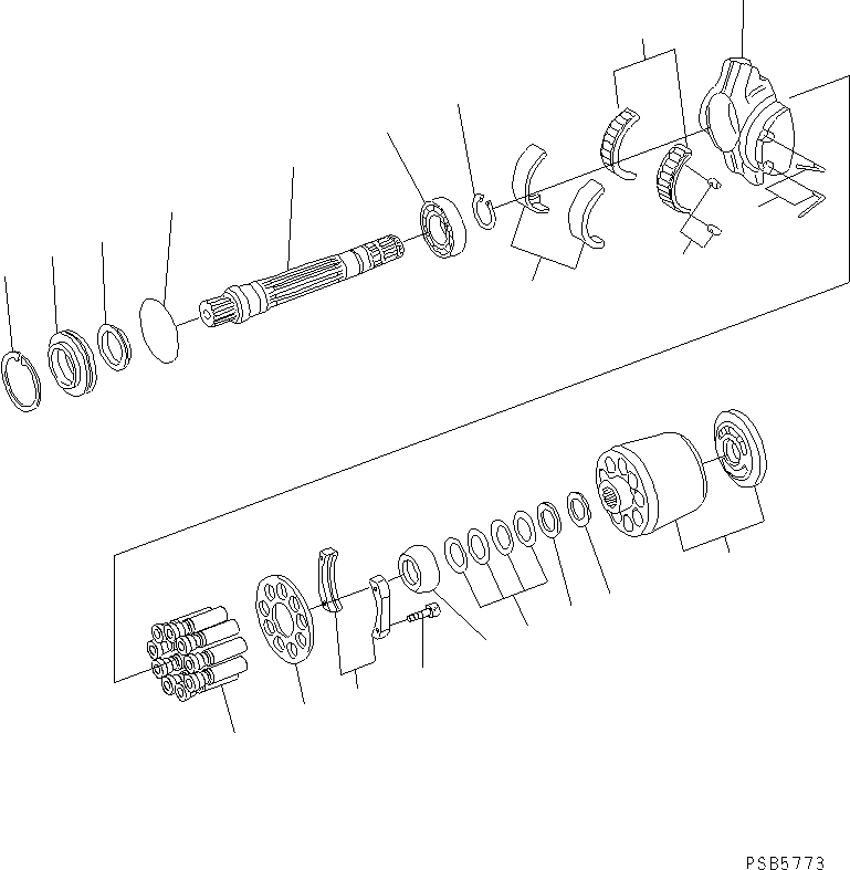Komatsu parts book diagram for PW150ES-6K S/N K30001-UP: HYDRAULIC MAIN PUMP (2/4)