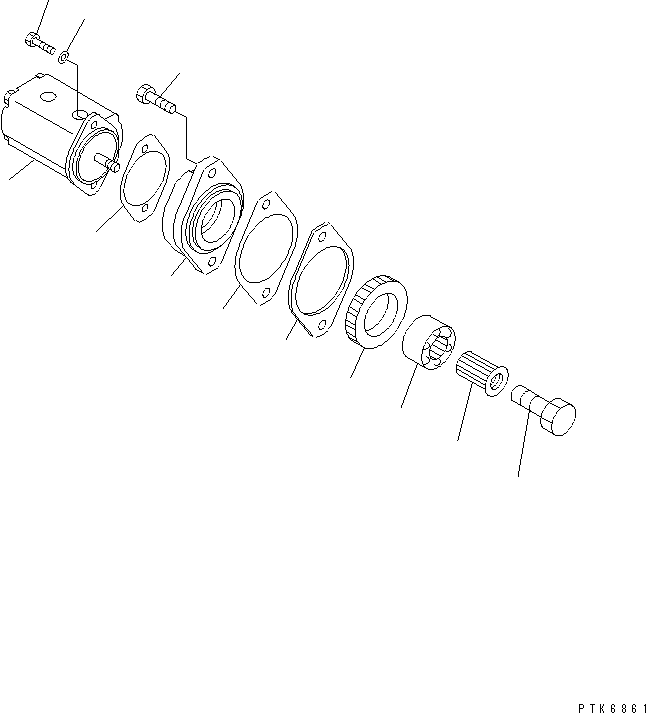 Komatsu parts book diagram for PW150ES-6K S/N K30001-UP: STEERING/BRAKE PUMP (ITALIAN SPEC.)