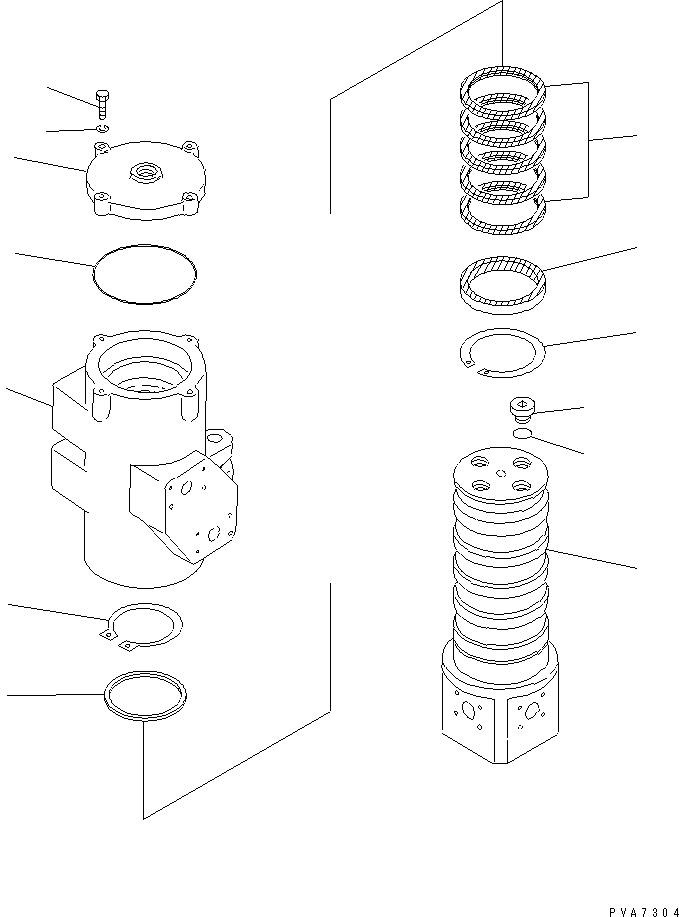 Komatsu parts book diagram for PW150ES-6K S/N K30001-UP: SWIVEL JOINT (INNER PARTS) (FOR ROTARY ARM)