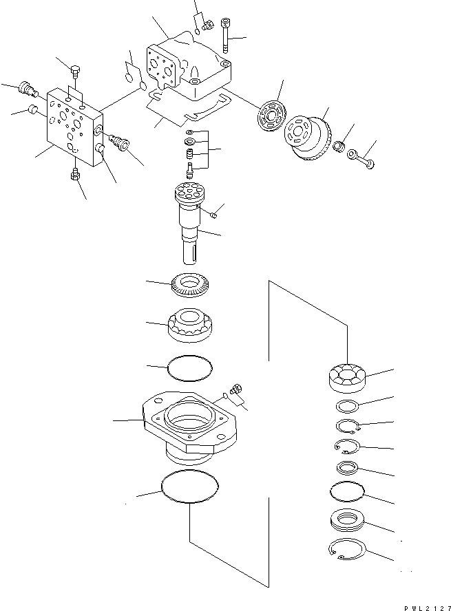 Komatsu parts book diagram for PW150ES-6K S/N K30001-UP: SWING MOTOR(#K30135-)