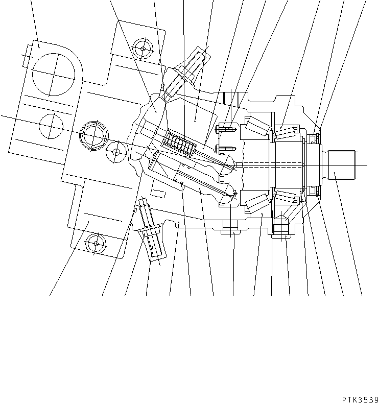 Komatsu parts book diagram for PW150ES-6K S/N K30001-UP: TRAVEL MOTOR ? FRONT (INNER PARTS) (1/2)