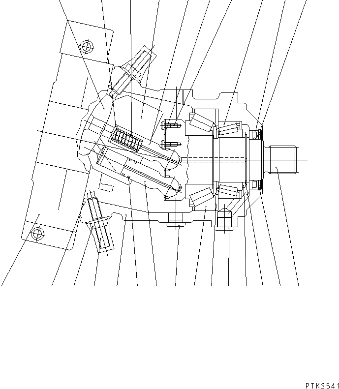 Komatsu parts book diagram for PW150ES-6K S/N K30001-UP: TRAVEL MOTOR ? REAR (INNER PARTS) (1/2) (20 KPH)