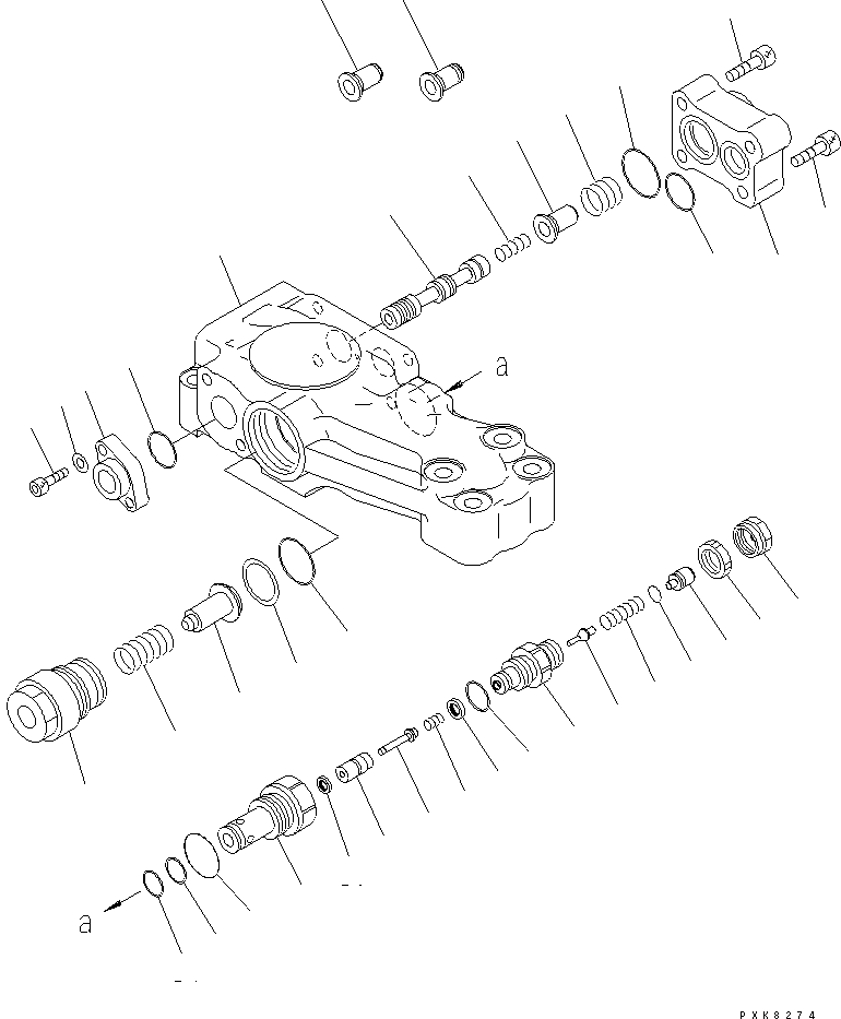 Komatsu parts book diagram for PW150ES-6K S/N K30001-UP: BURST VALVE (FOR ARM CYLINDER)