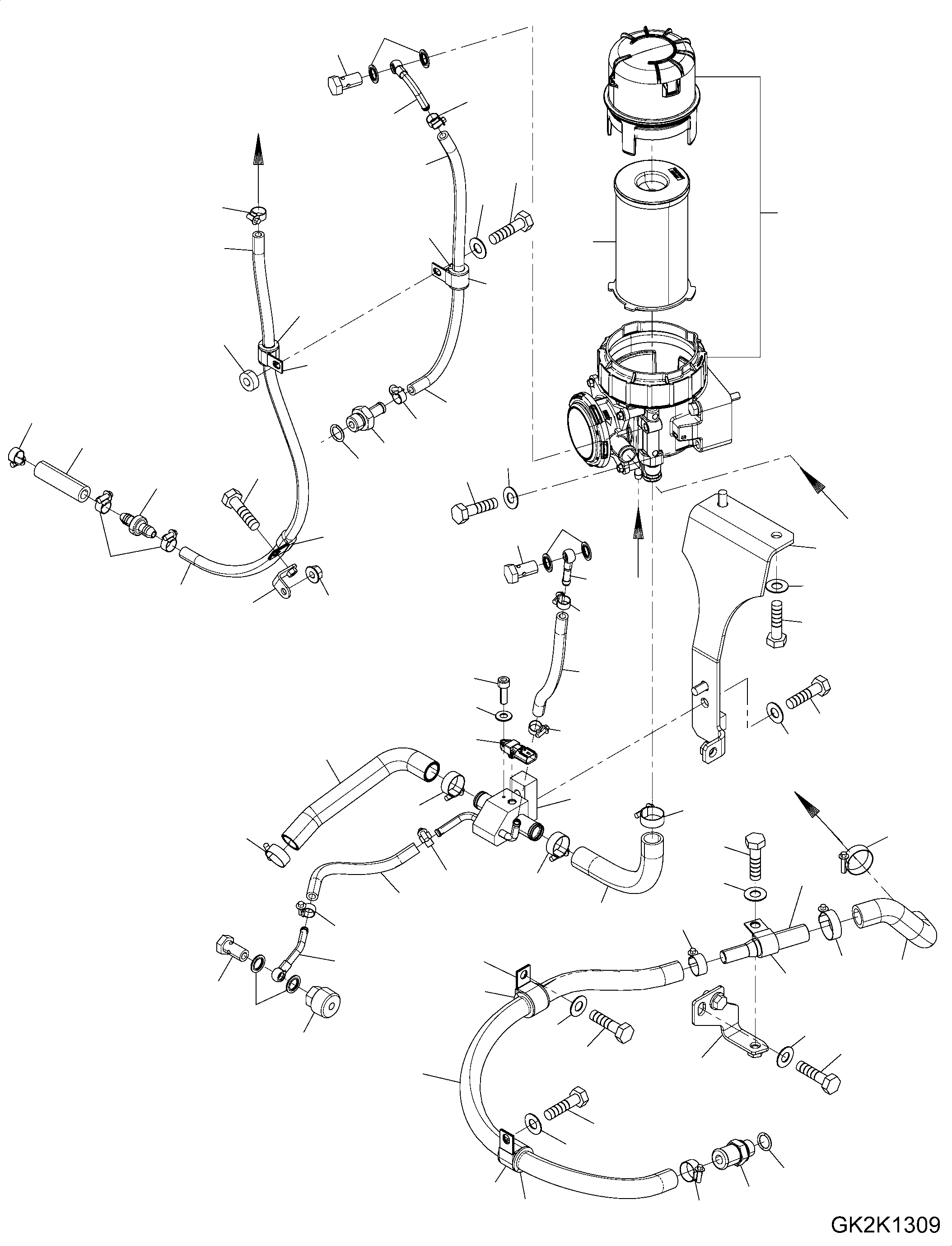 Excavators Komatsu / PW180-10 S/N H60051-UP(PW18010H) / Air Intake Connector, Piping(B002003 : B0200-001003)