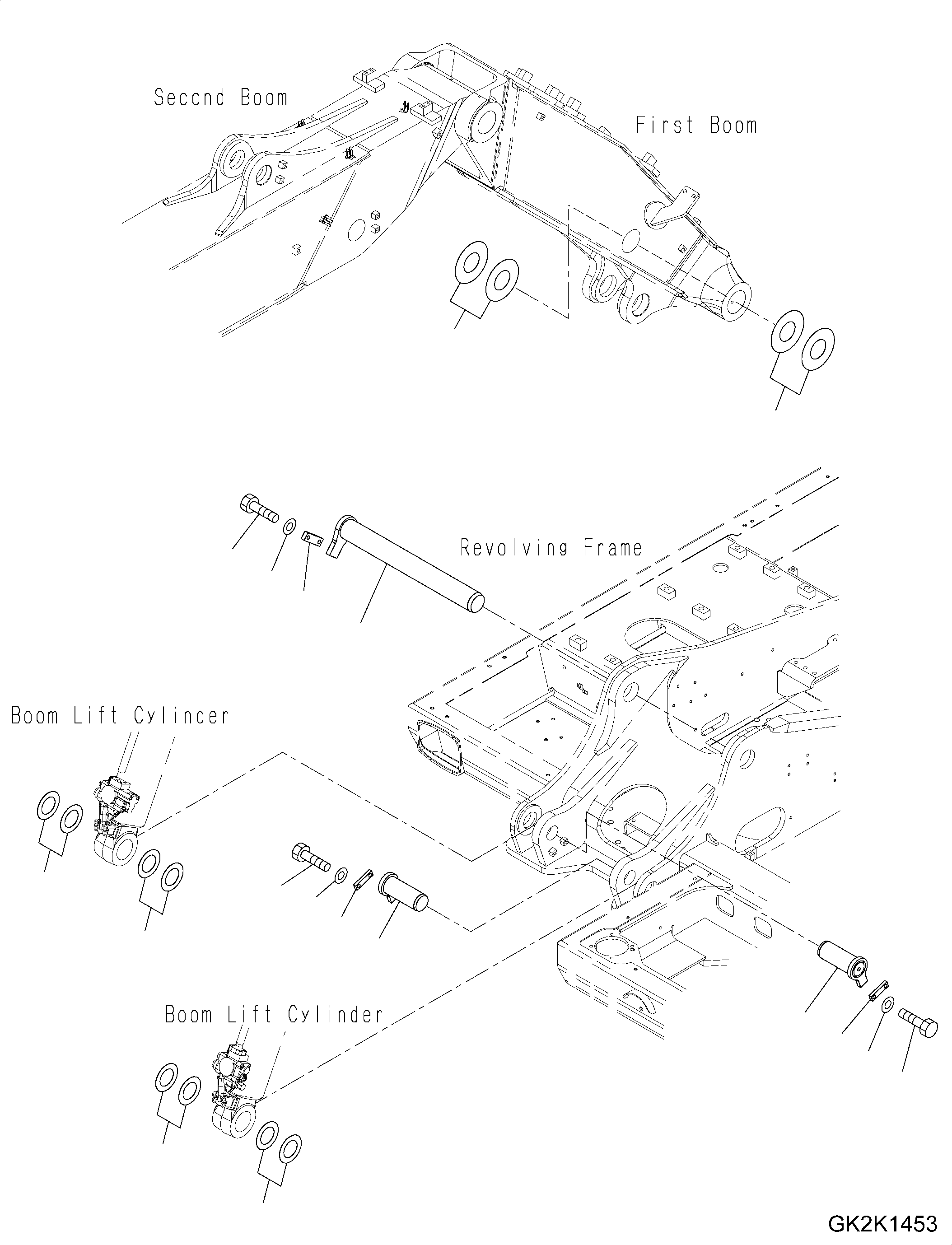 Excavators Komatsu / PW180-10 S/N H60051-UP(PW18010H) / Boom Foot Pins(J002001 : J1310-001001)