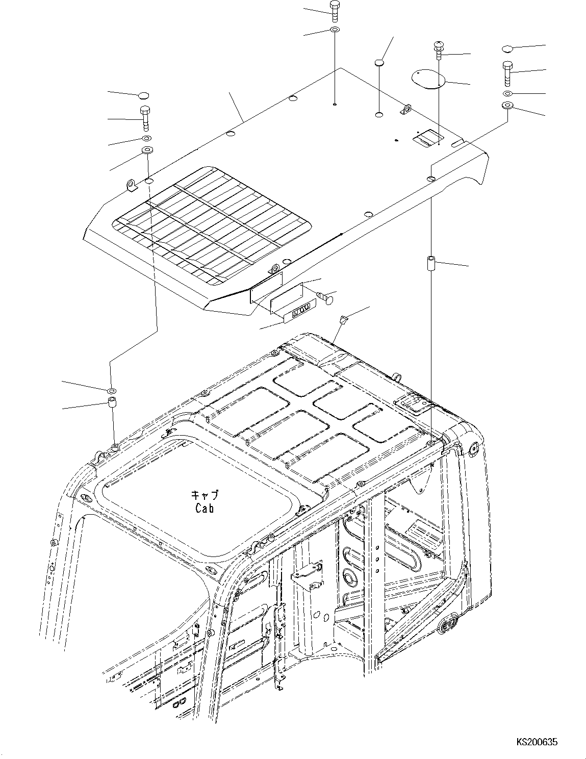Excavators Komatsu / PW180-10 S/N H60051-UP(PW18010H) / Head Guard(K006001 : K0220-001001)