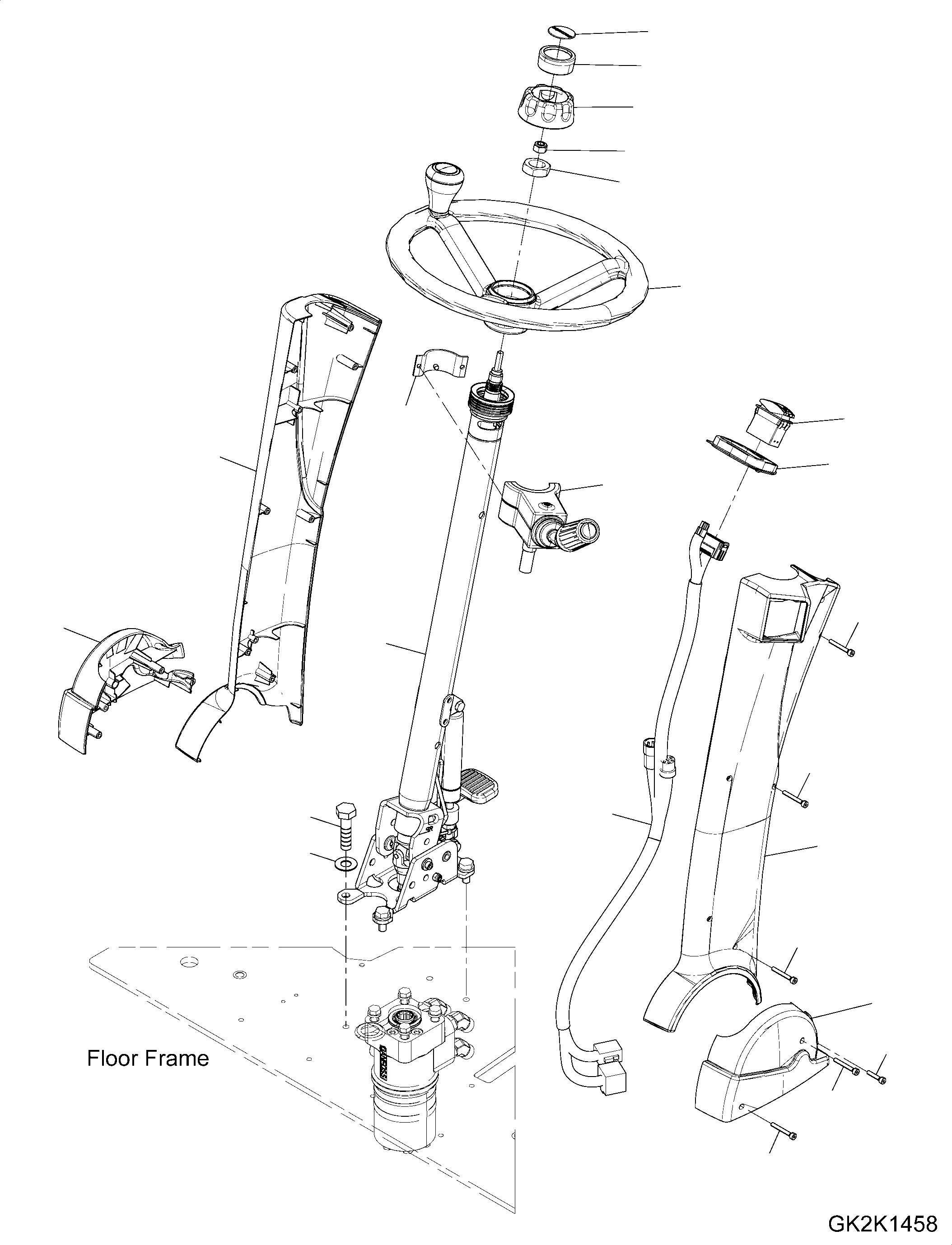 Excavators Komatsu / PW180-10 S/N H60051-UP(PW18010H) / Steering Wheel and Steering Column(K018001 : K1450-001001)