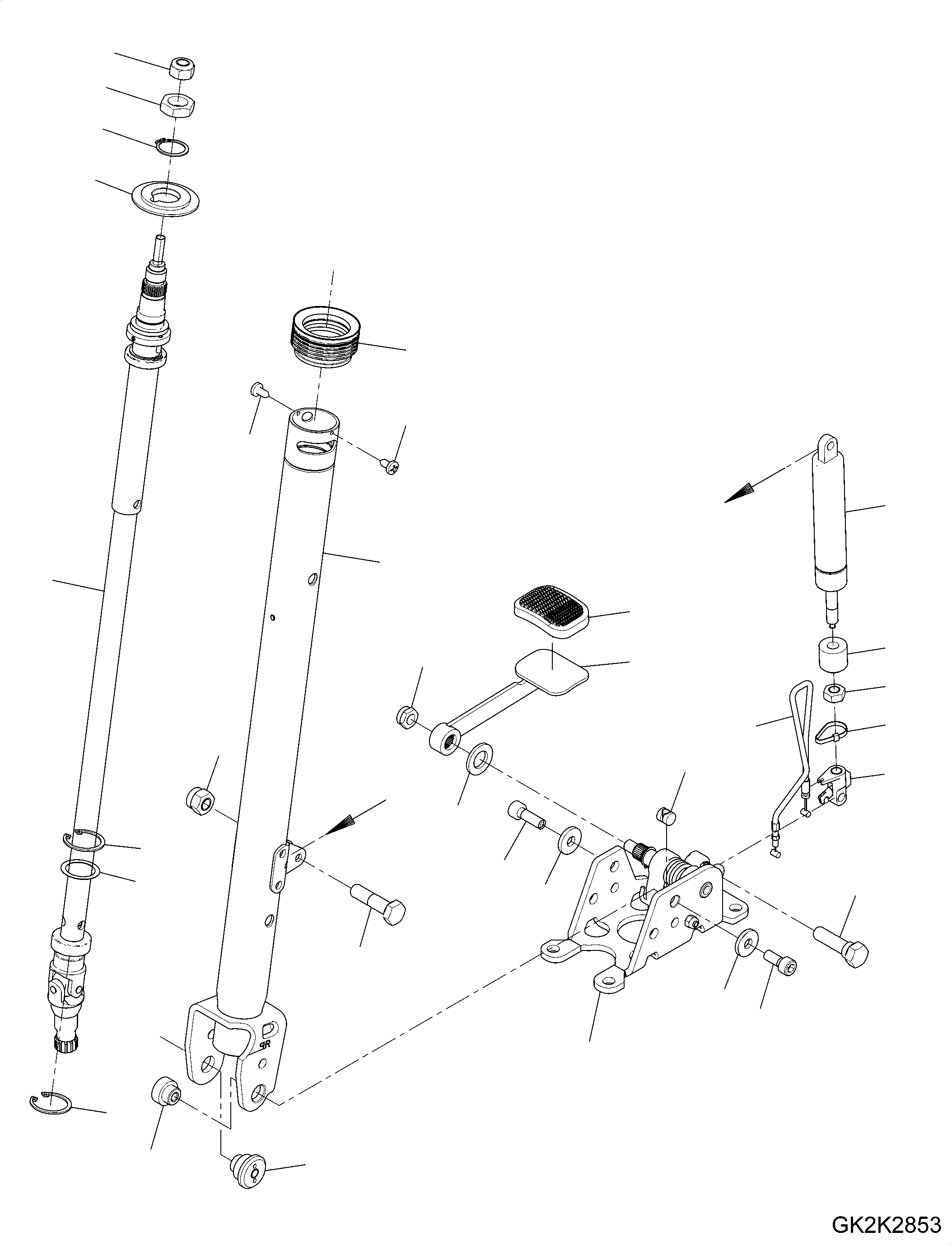Excavators Komatsu / PW180-10 S/N H60051-UP(PW18010H) / Steering Wheel and Steering Column, Column Inner Parts(K018003 : K1450-001003)