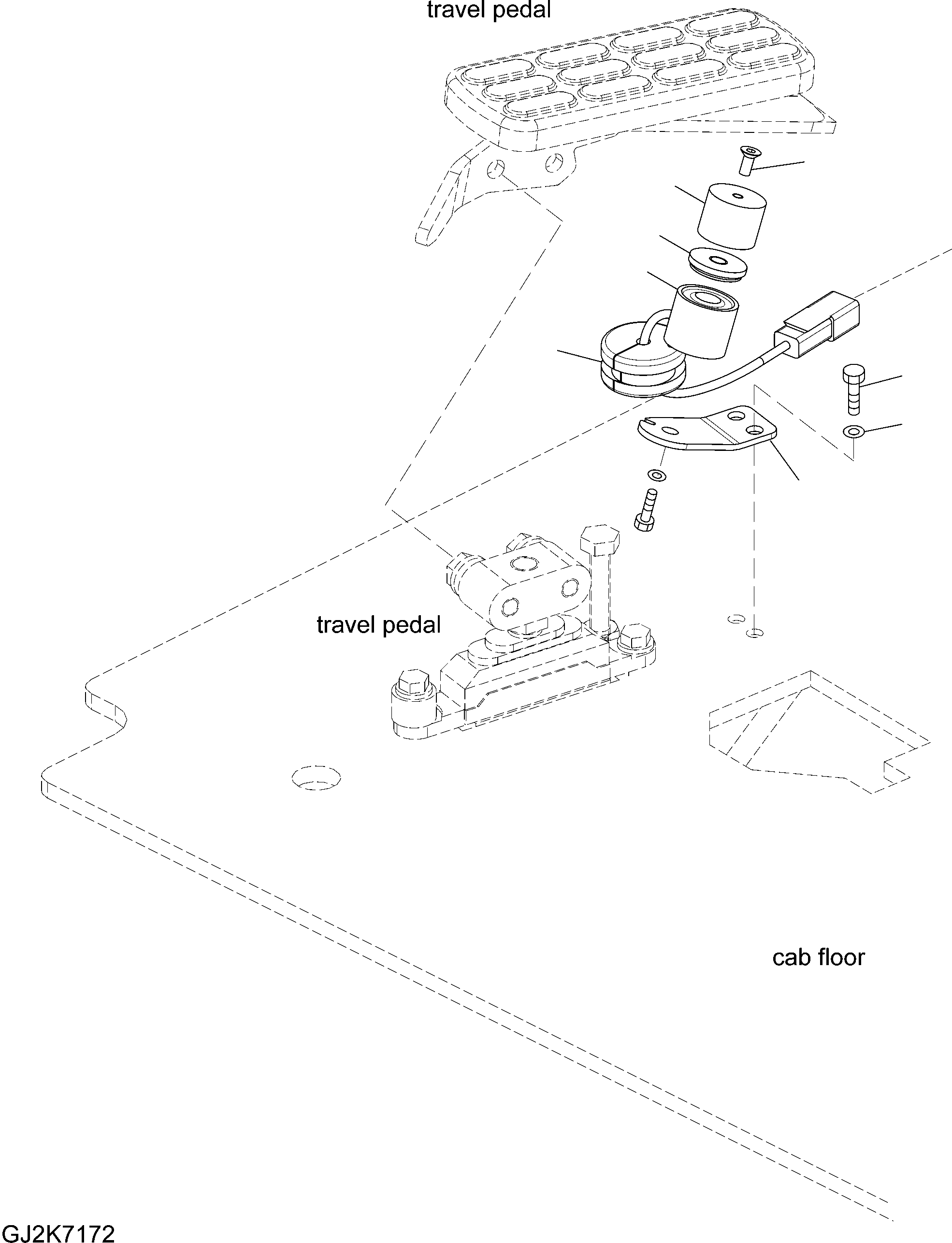 Excavators Komatsu / PW180-10 S/N H60051-UP(PW18010H) / Cruise Control Parts to Travel Pedal(K020001 : K1461-001001)