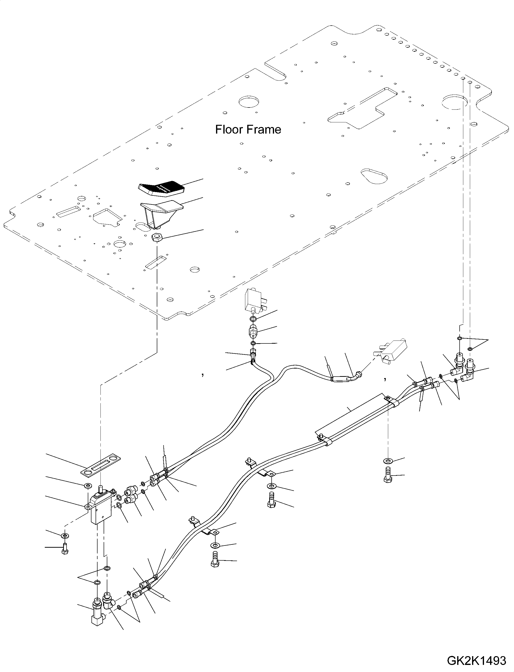 Excavators Komatsu / PW180-10 S/N H60051-UP(PW18010H) / Pedal, for Two-Piece Boom, Piping(K022002 : K1521-001002)