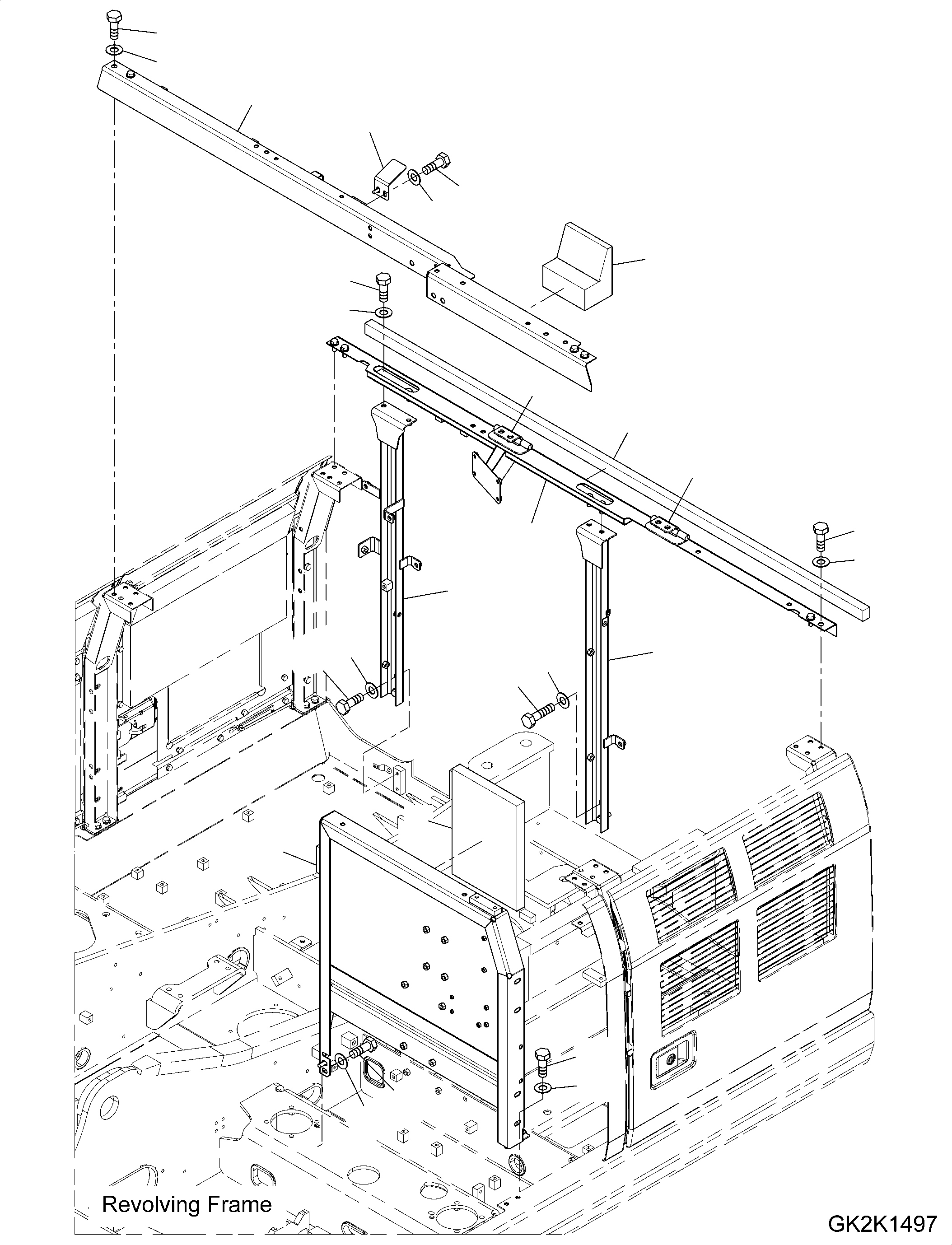 Excavators Komatsu / PW180-10 S/N H60051-UP(PW18010H) / Frame, Machine Cab(M002001 : M1120-001001)