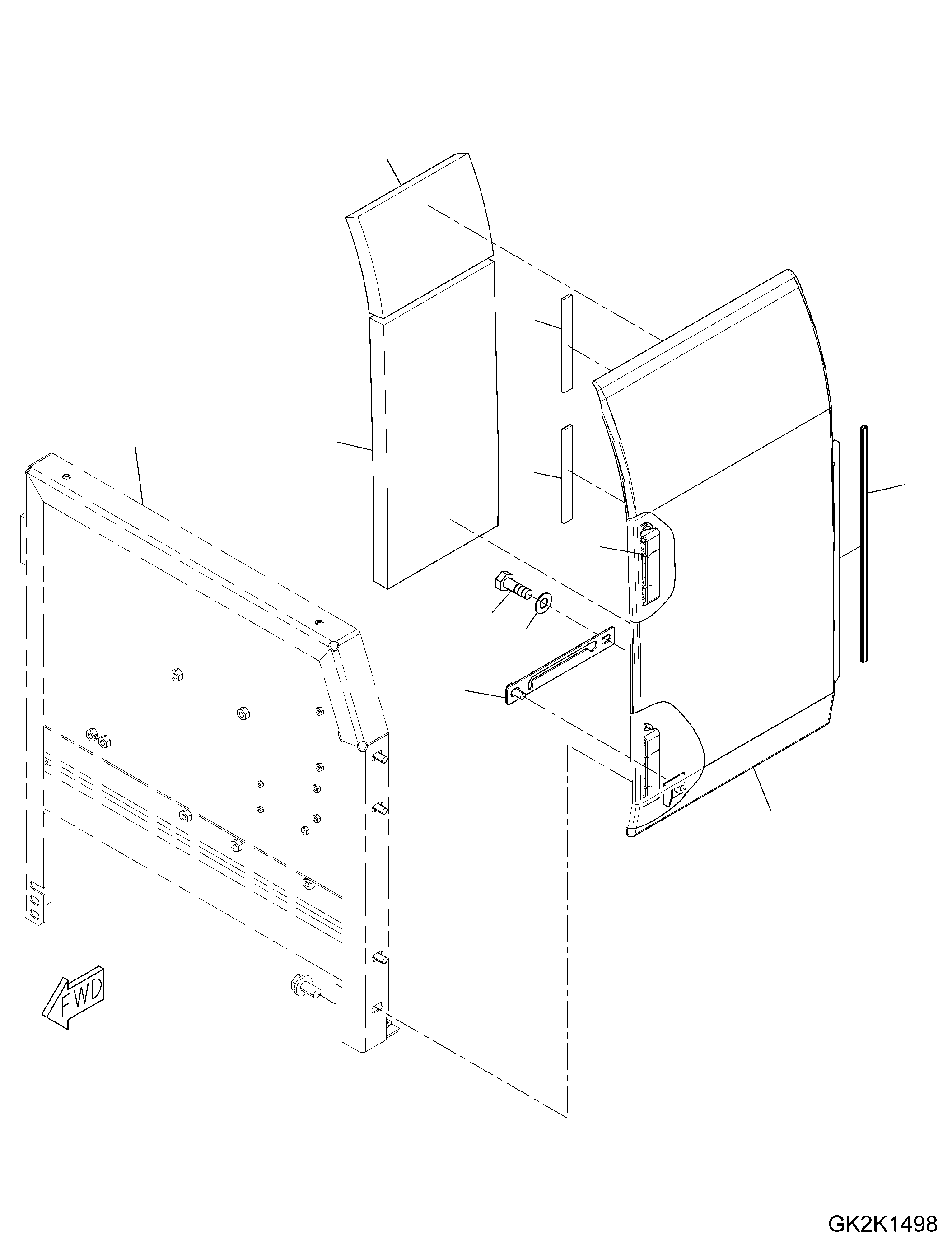 Excavators Komatsu / PW180-10 S/N H60051-UP(PW18010H) / Left Side Door, Machine Cab (1/2)(M003001 : M1130-001001)