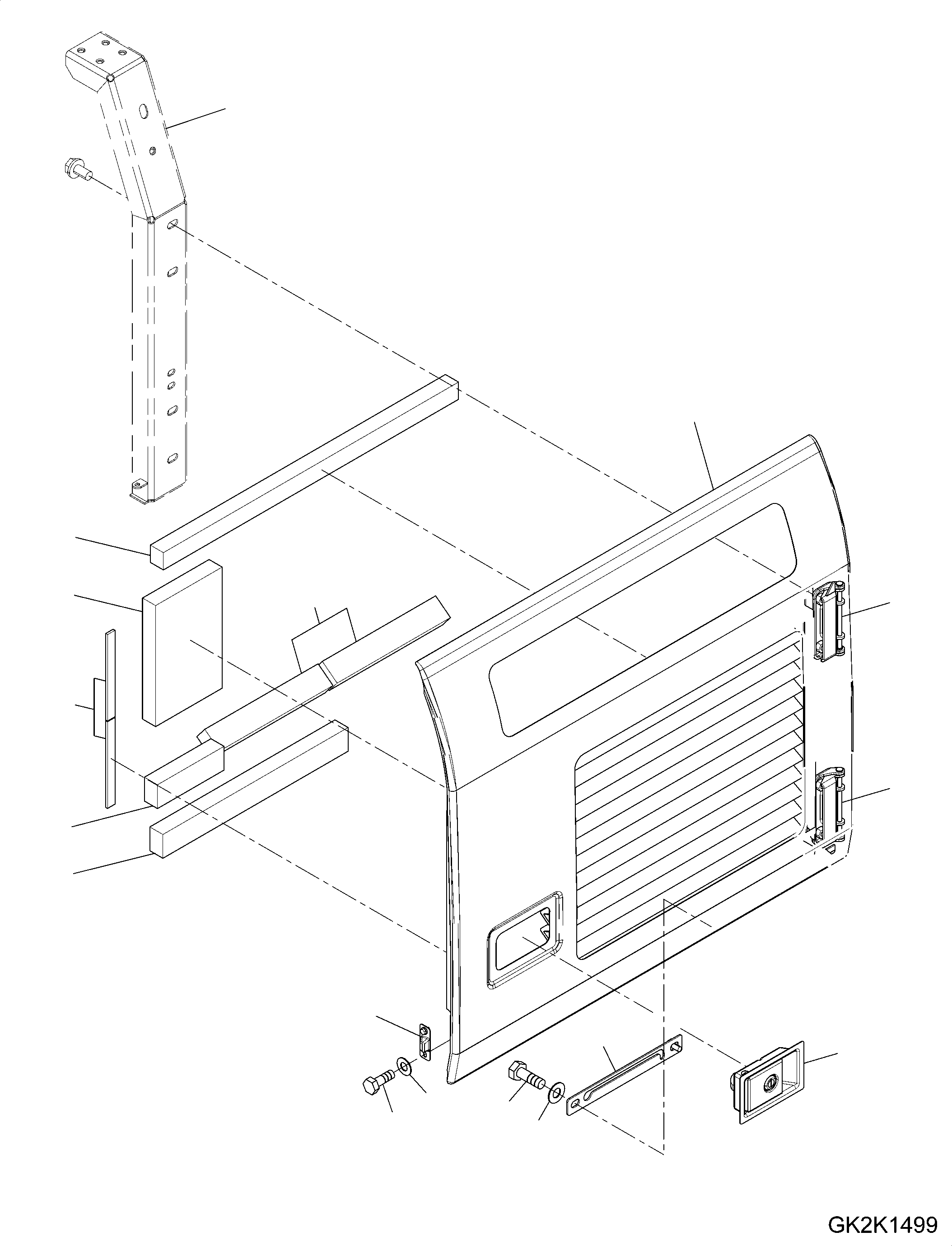 Excavators Komatsu / PW180-10 S/N H60051-UP(PW18010H) / Left Side Door, Machine Cab (2/2)(M003002 : M1130-001002)