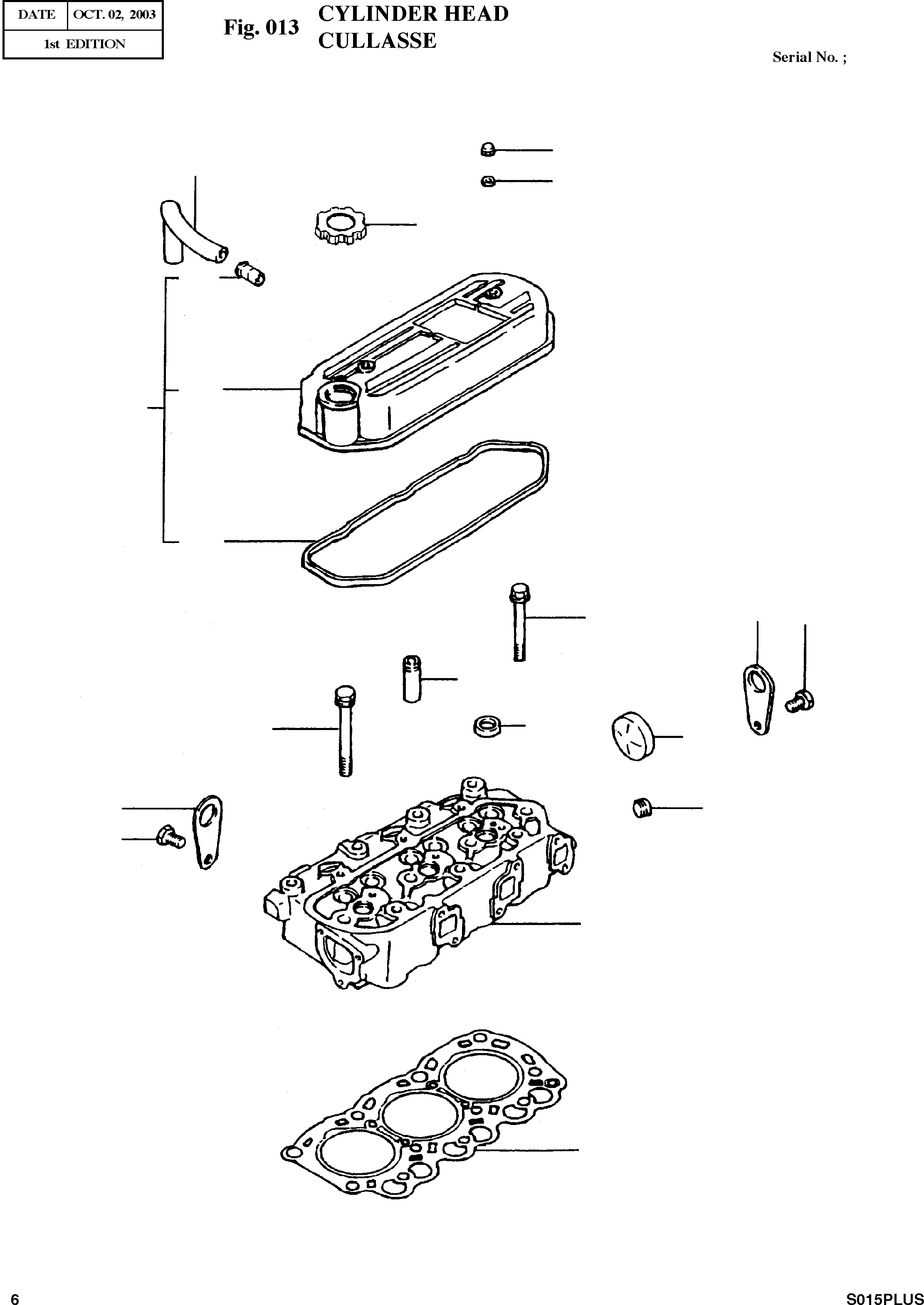 Other: DOOSAN-DAEWOO / SOLAR 015PLUS (S/N. 20001 ~ )(S015P-C) / CYLINDER HEAD(013 : 013)