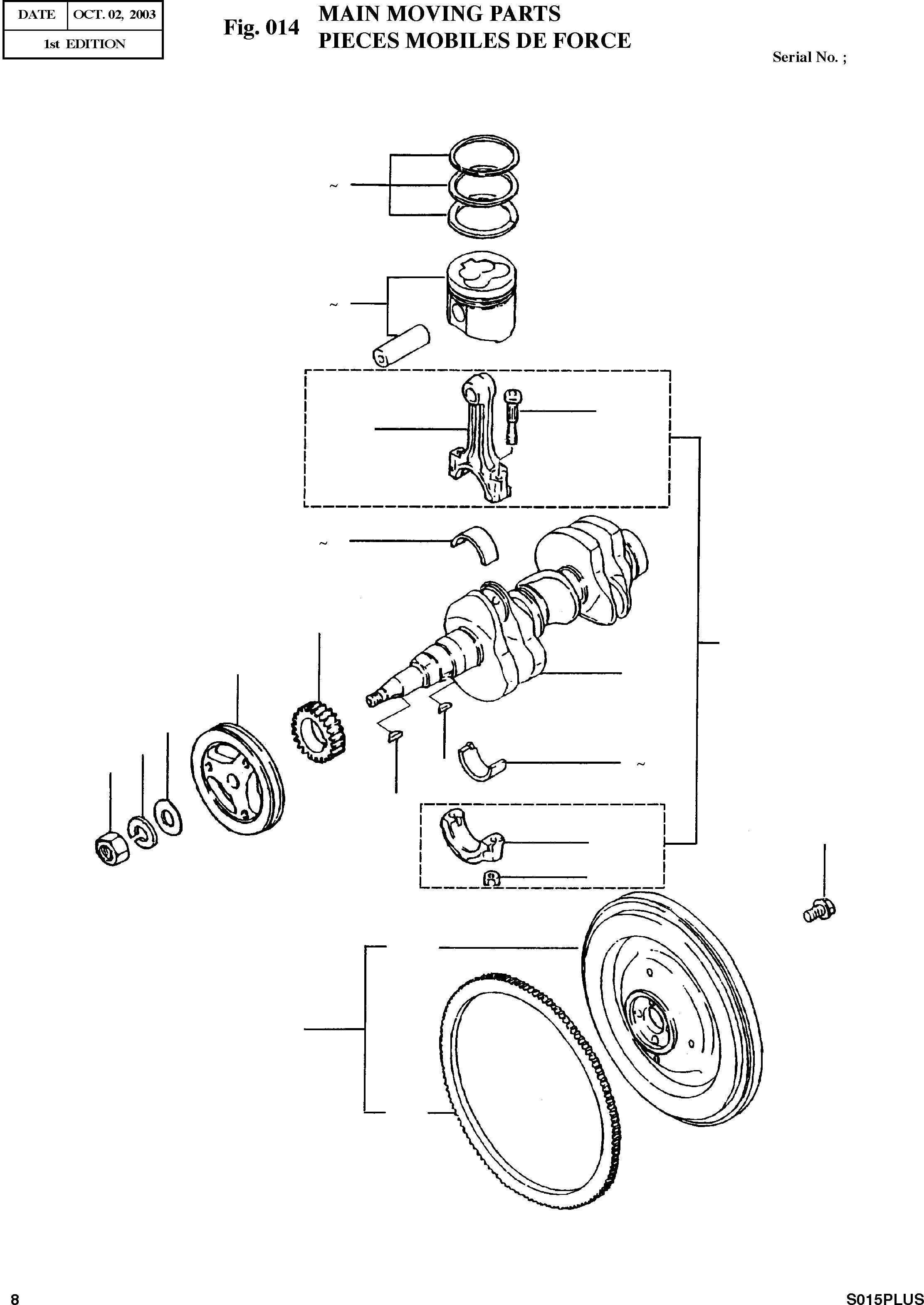 Other: DOOSAN-DAEWOO / SOLAR 015PLUS (S/N. 20001 ~ )(S015P-C) / MAIN MOVING PARTS(014 : 014)
