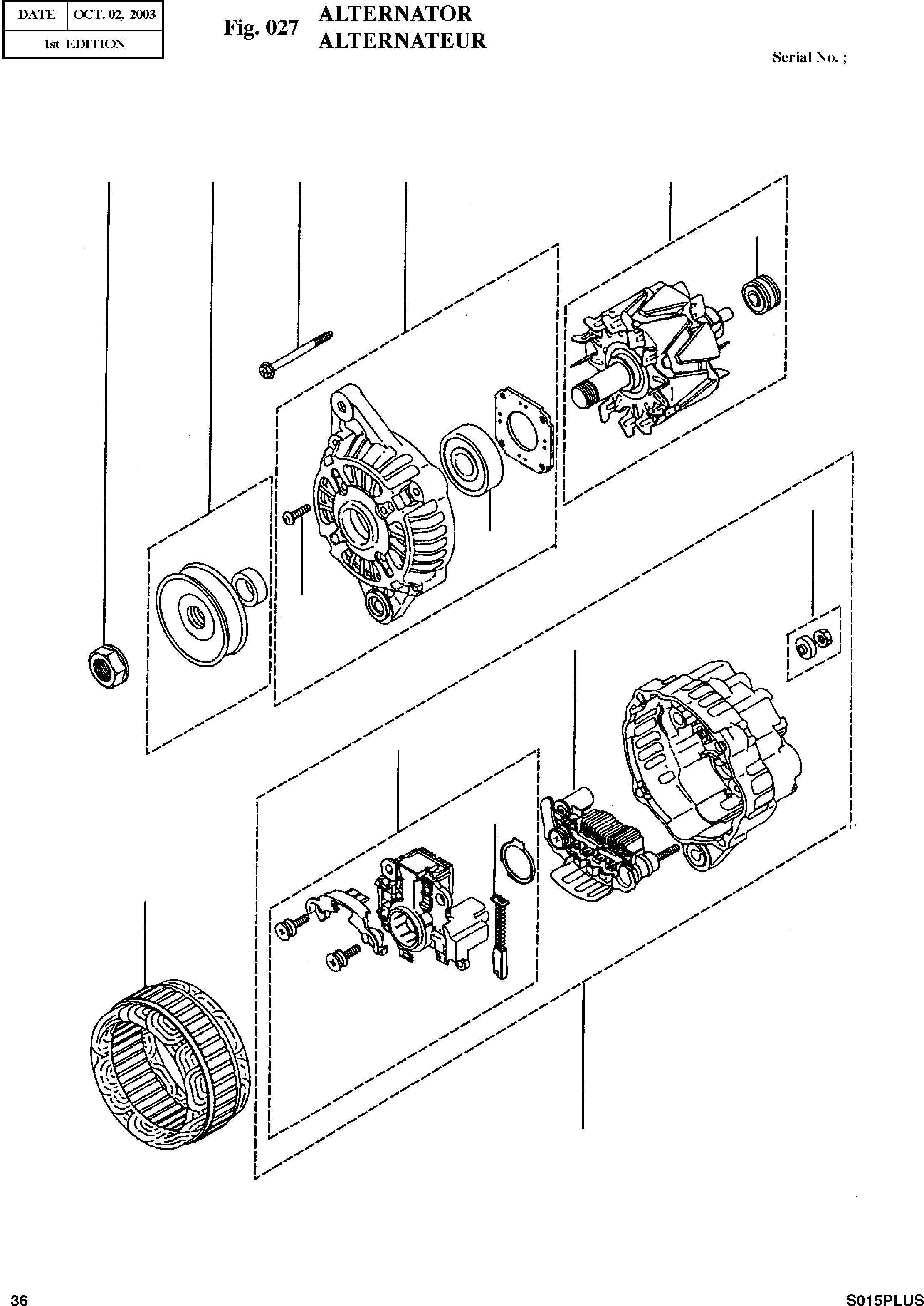 Other: DOOSAN-DAEWOO / SOLAR 015PLUS (S/N. 20001 ~ )(S015P-C) / ALTERNATOR(027 : 027)