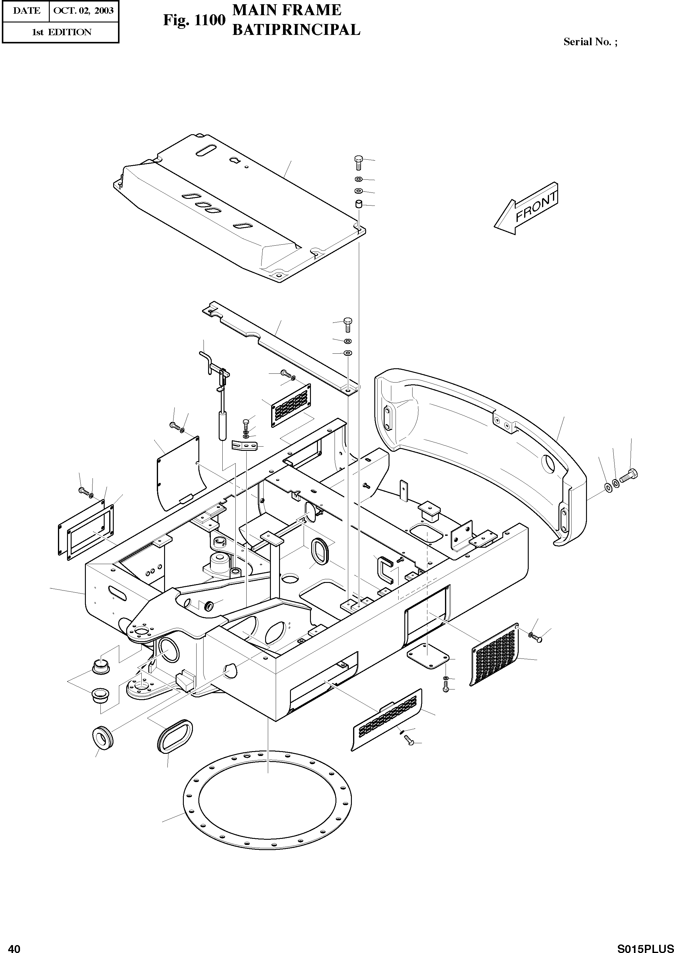 Other: DOOSAN-DAEWOO / SOLAR 015PLUS (S/N. 20001 ~ )(S015P-C) / MAIN FRAME(1100 : 1100)