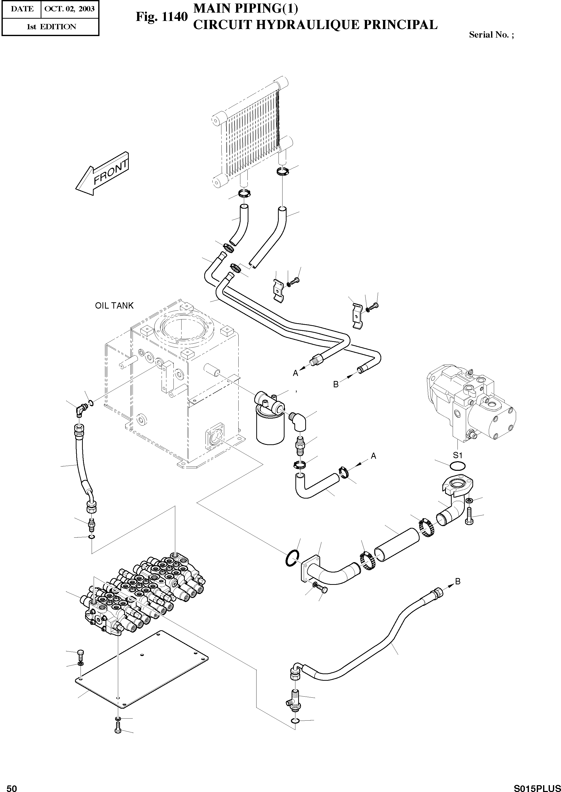 Other: DOOSAN-DAEWOO / SOLAR 015PLUS (S/N. 20001 ~ )(S015P-C) / MAIN PIPING(1)(1140 : 1140)