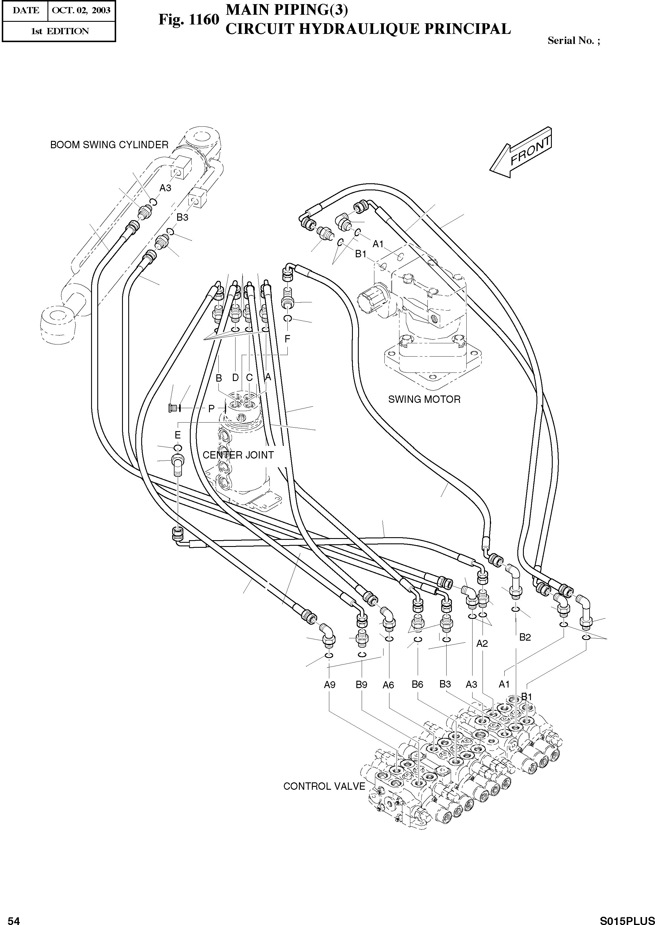 Other: DOOSAN-DAEWOO / SOLAR 015PLUS (S/N. 20001 ~ )(S015P-C) / MAIN PIPING(3)(1160 : 1160)