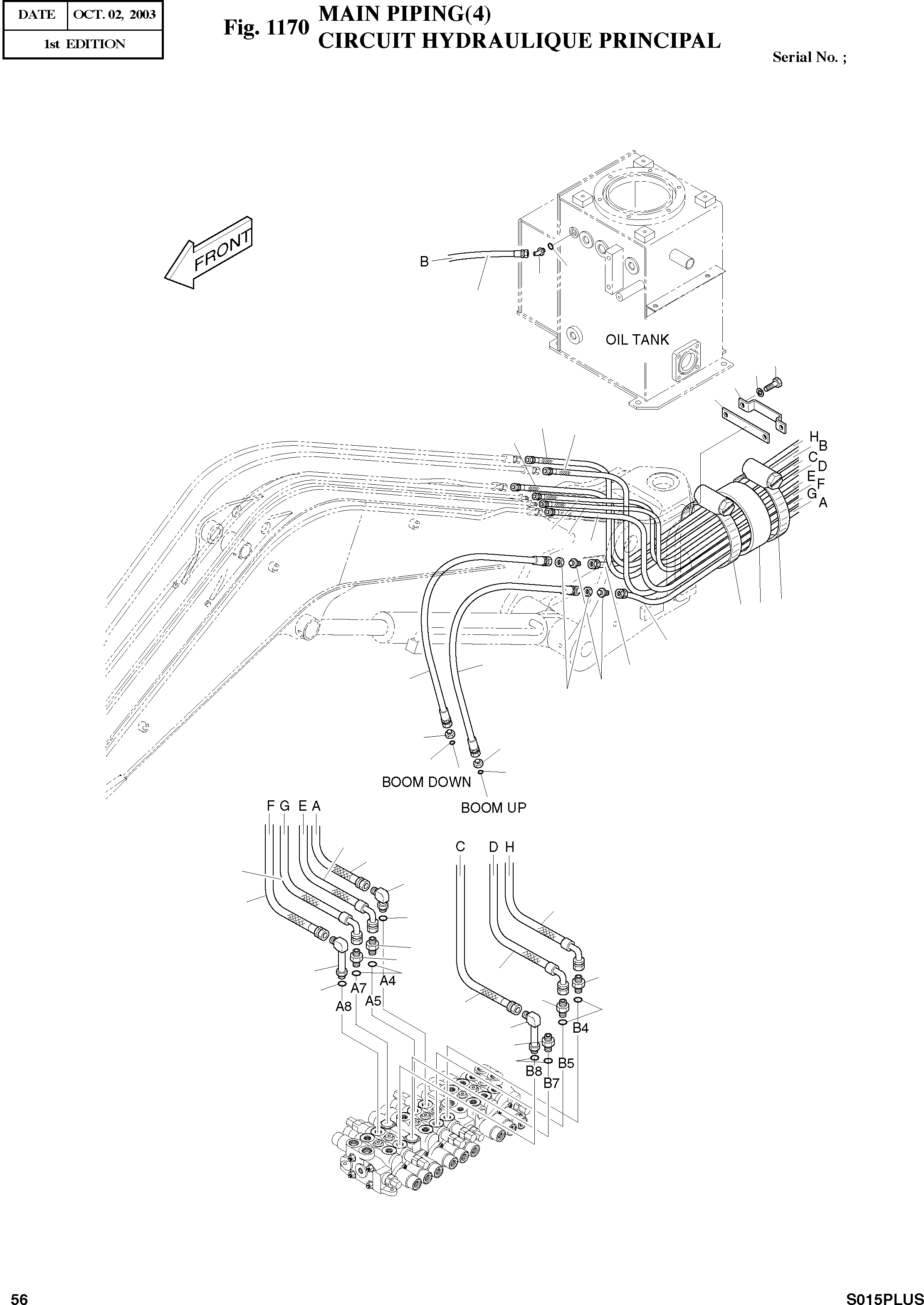 Other: DOOSAN-DAEWOO / SOLAR 015PLUS (S/N. 20001 ~ )(S015P-C) / MAIN PIPING(4)(1170 : 1170)