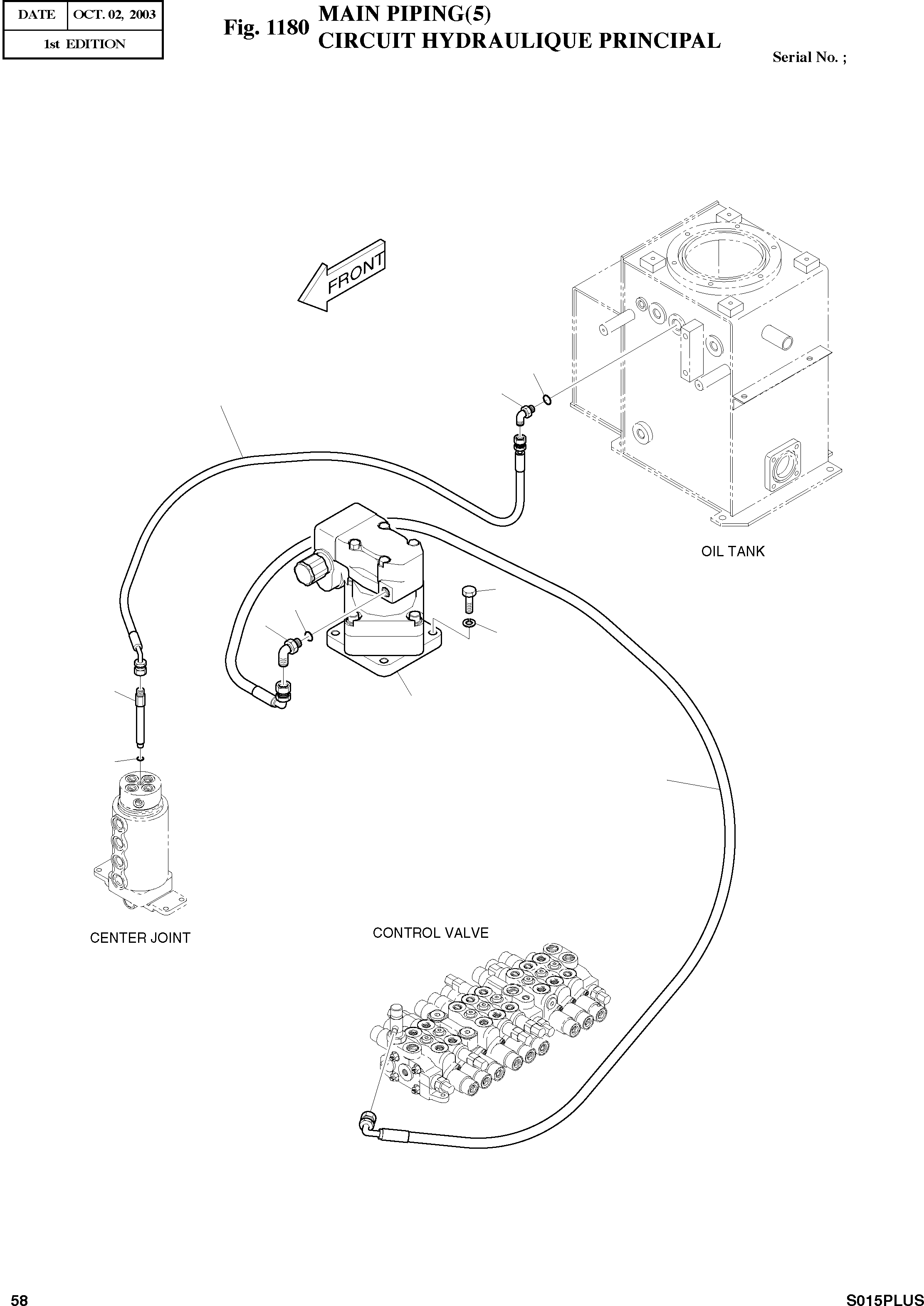 Other: DOOSAN-DAEWOO / SOLAR 015PLUS (S/N. 20001 ~ )(S015P-C) / MAIN PIPING(5)(1180 : 1180)