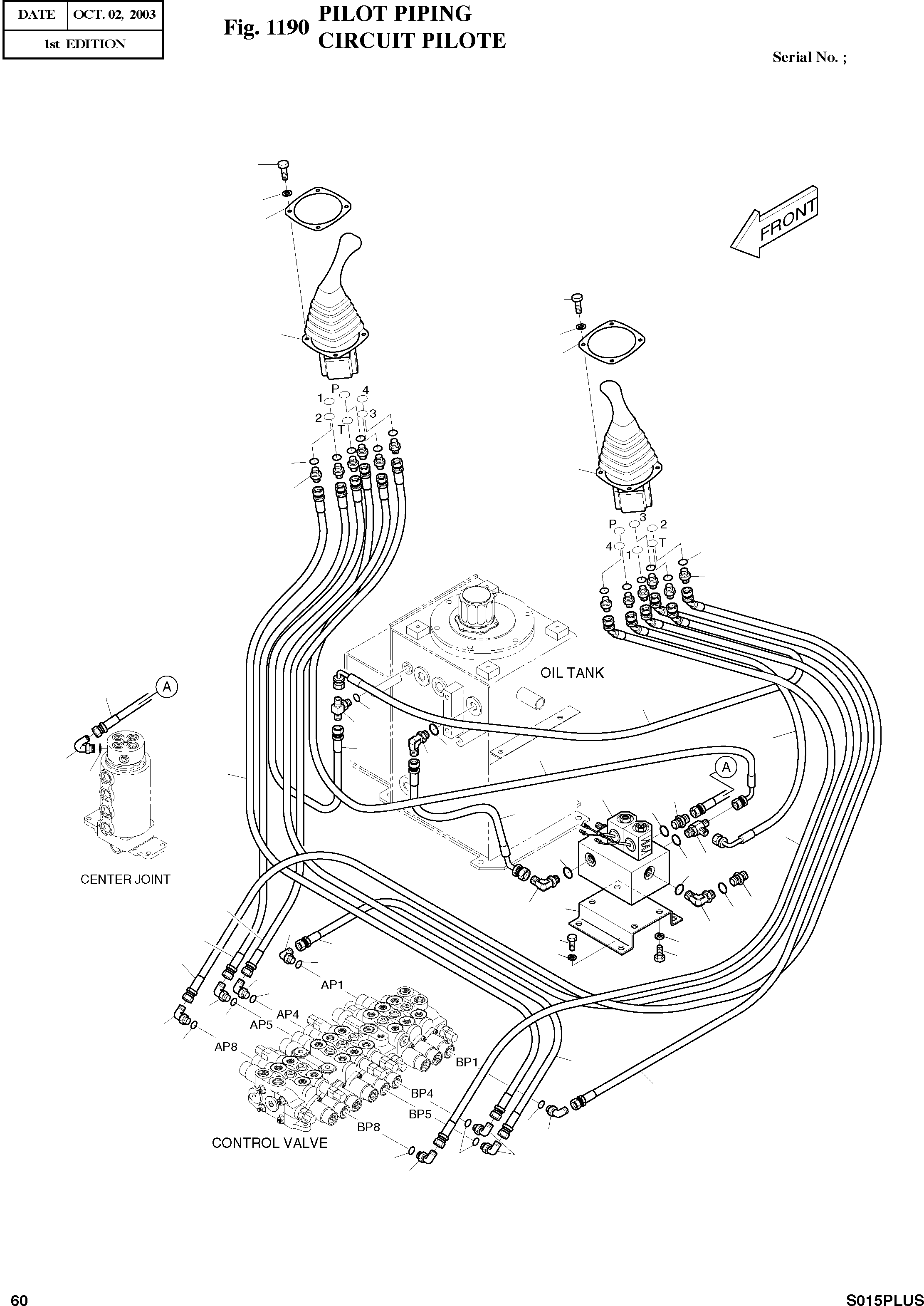 Other: DOOSAN-DAEWOO / SOLAR 015PLUS (S/N. 20001 ~ )(S015P-C) / PILOT PIPING(1190 : 1190)
