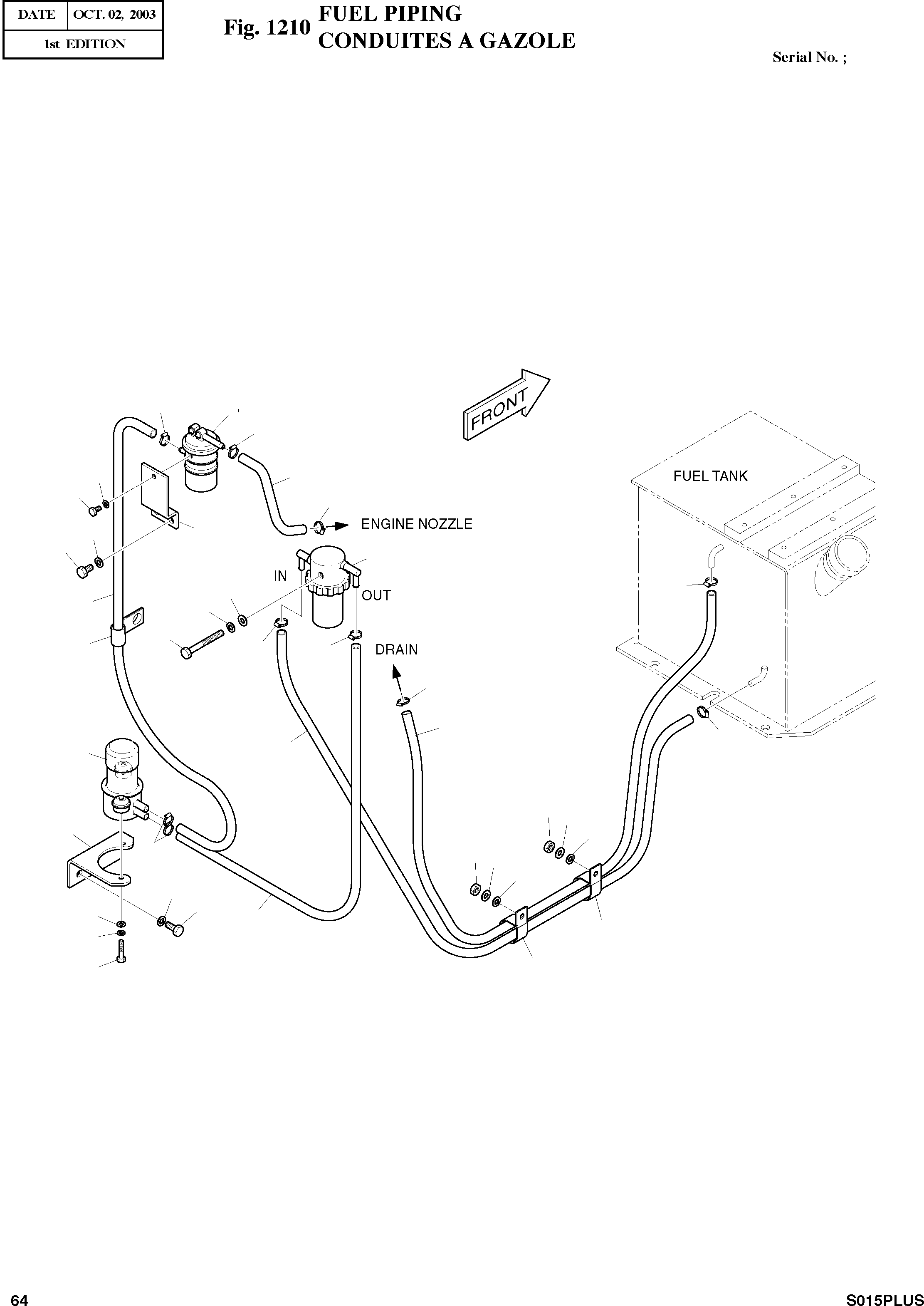 Other: DOOSAN-DAEWOO / SOLAR 015PLUS (S/N. 20001 ~ )(S015P-C) / FUEL PIPING(1210 : 1210)