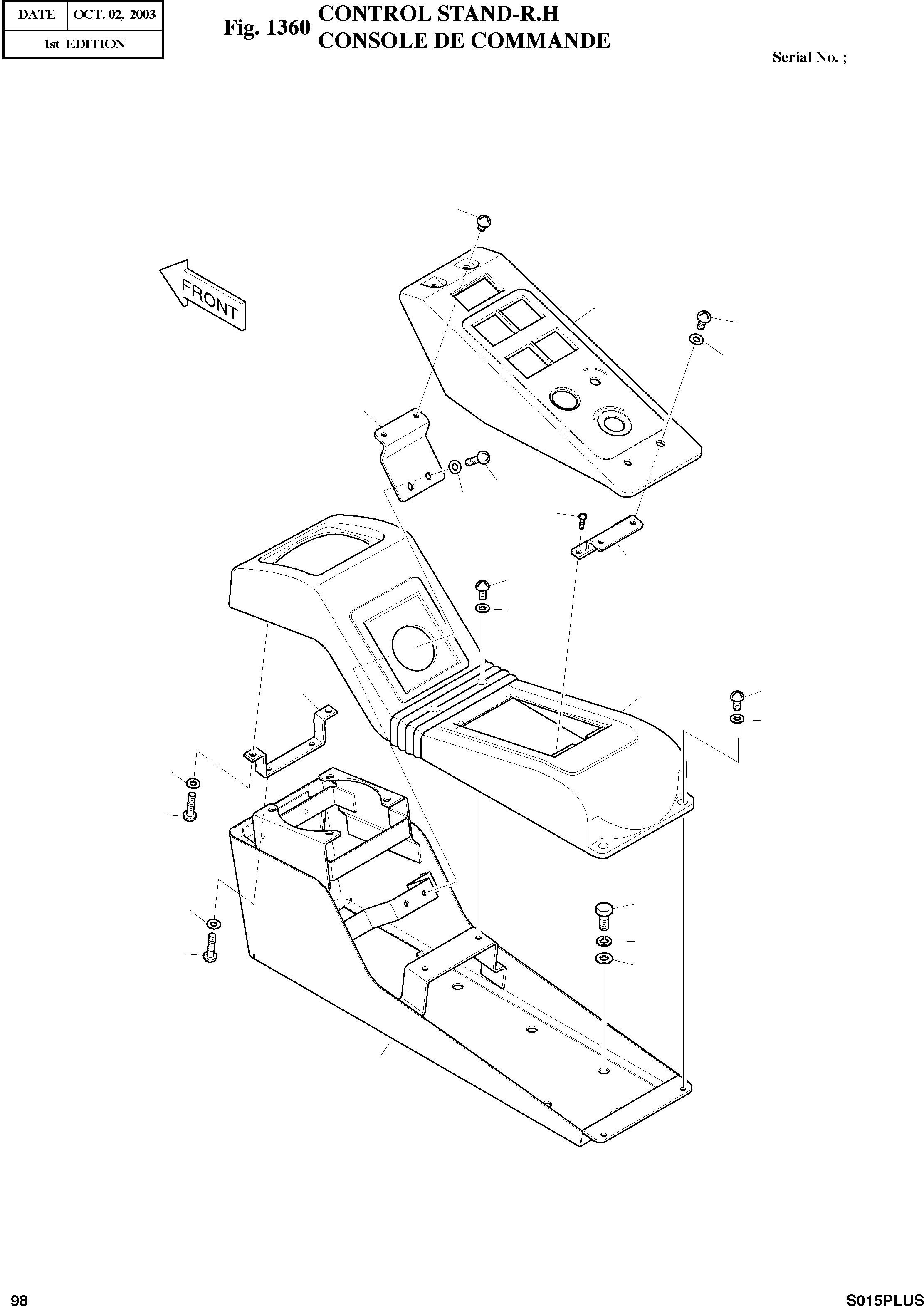 Other: DOOSAN-DAEWOO / SOLAR 015PLUS (S/N. 20001 ~ )(S015P-C) / CONTROL STAND-R.H(1360 : 1360)