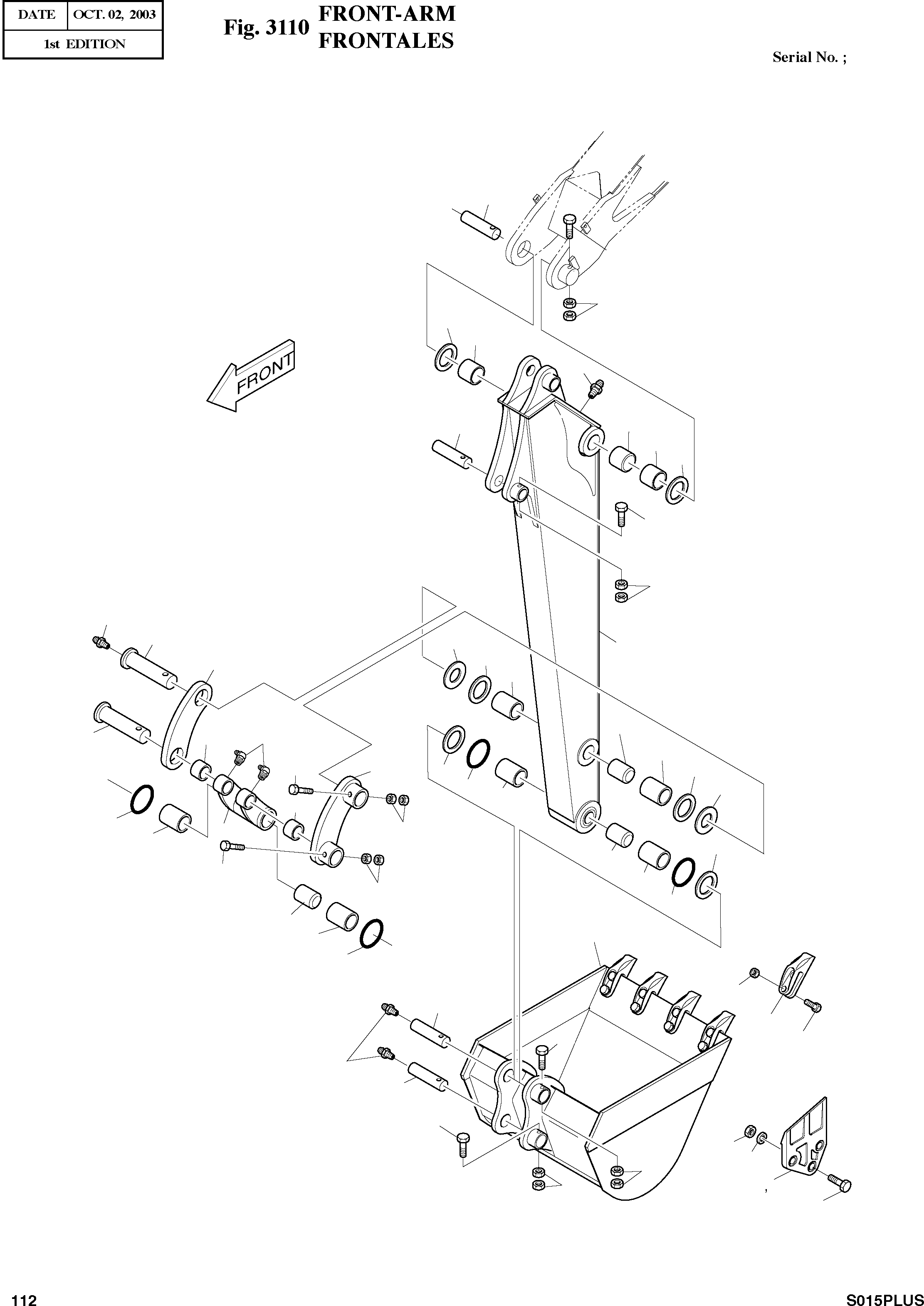 Other: DOOSAN-DAEWOO / SOLAR 015PLUS (S/N. 20001 ~ )(S015P-C) / FRONT-ARM(3110 : 3110)