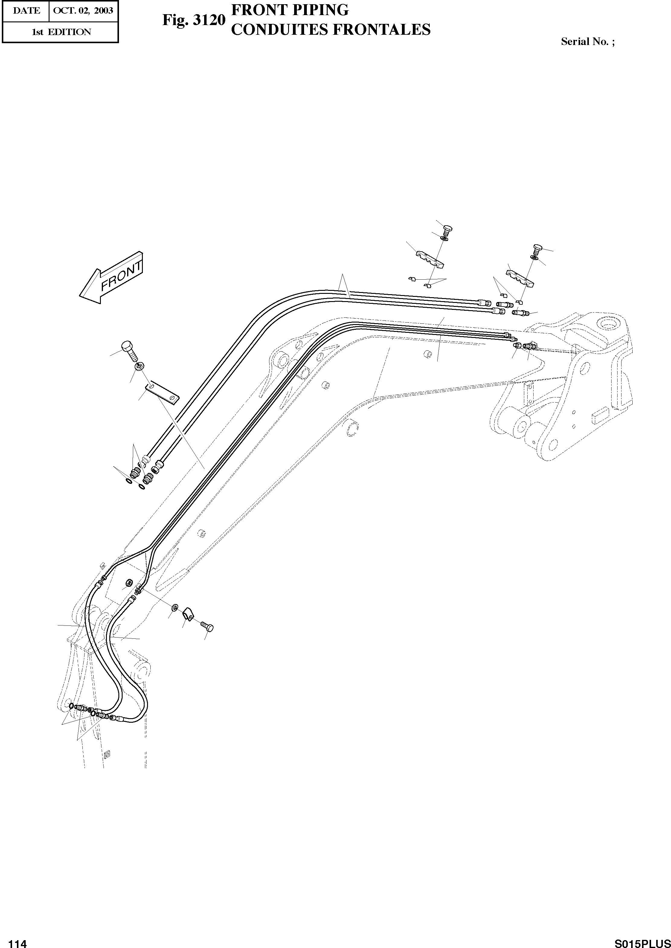 Other: DOOSAN-DAEWOO / SOLAR 015PLUS (S/N. 20001 ~ )(S015P-C) / FRONT PIPING(3120 : 3120)