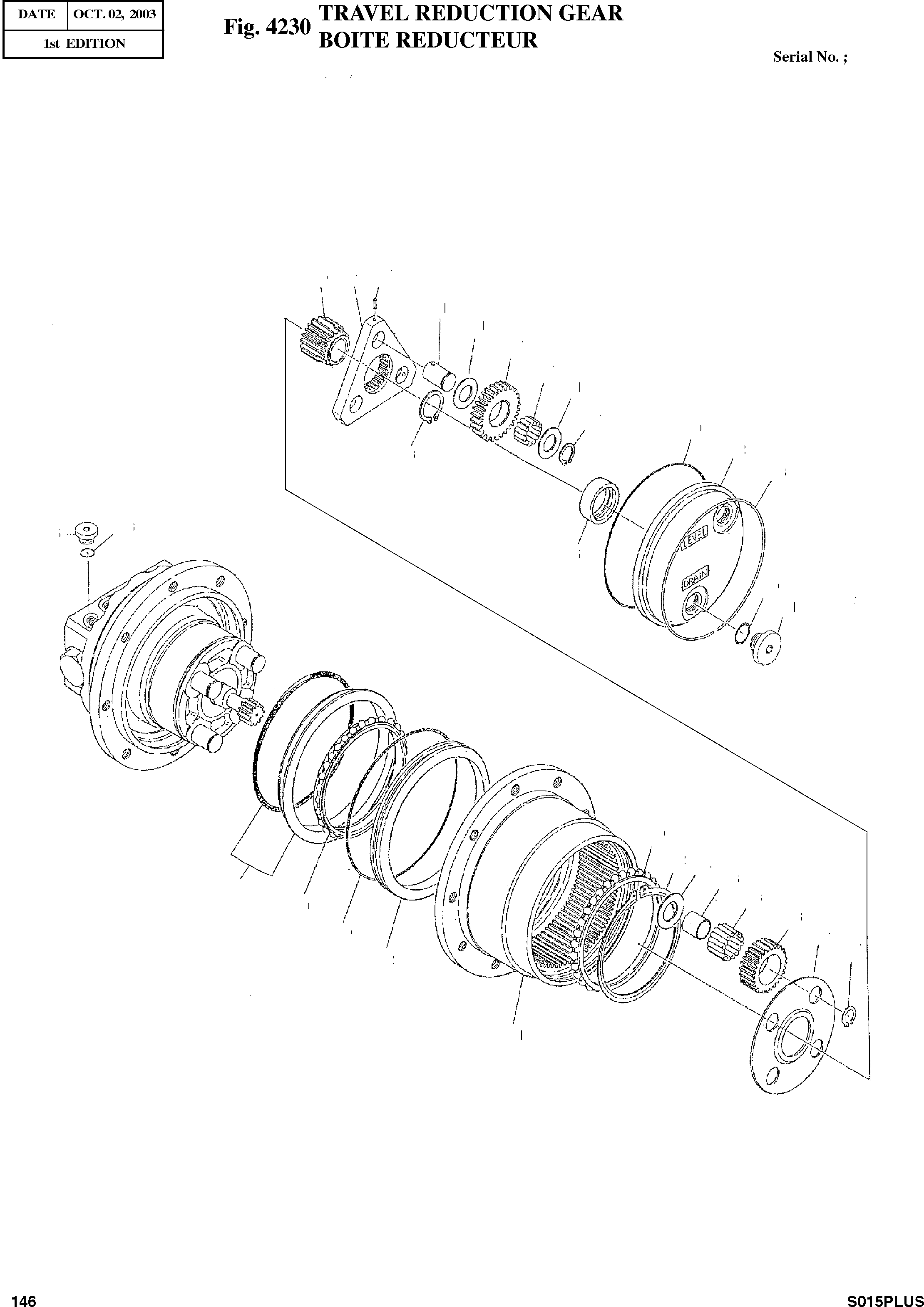 Other: DOOSAN-DAEWOO / SOLAR 015PLUS (S/N. 20001 ~ )(S015P-C) / TRAVEL REDUCTION GEAR(4230 : 4230)