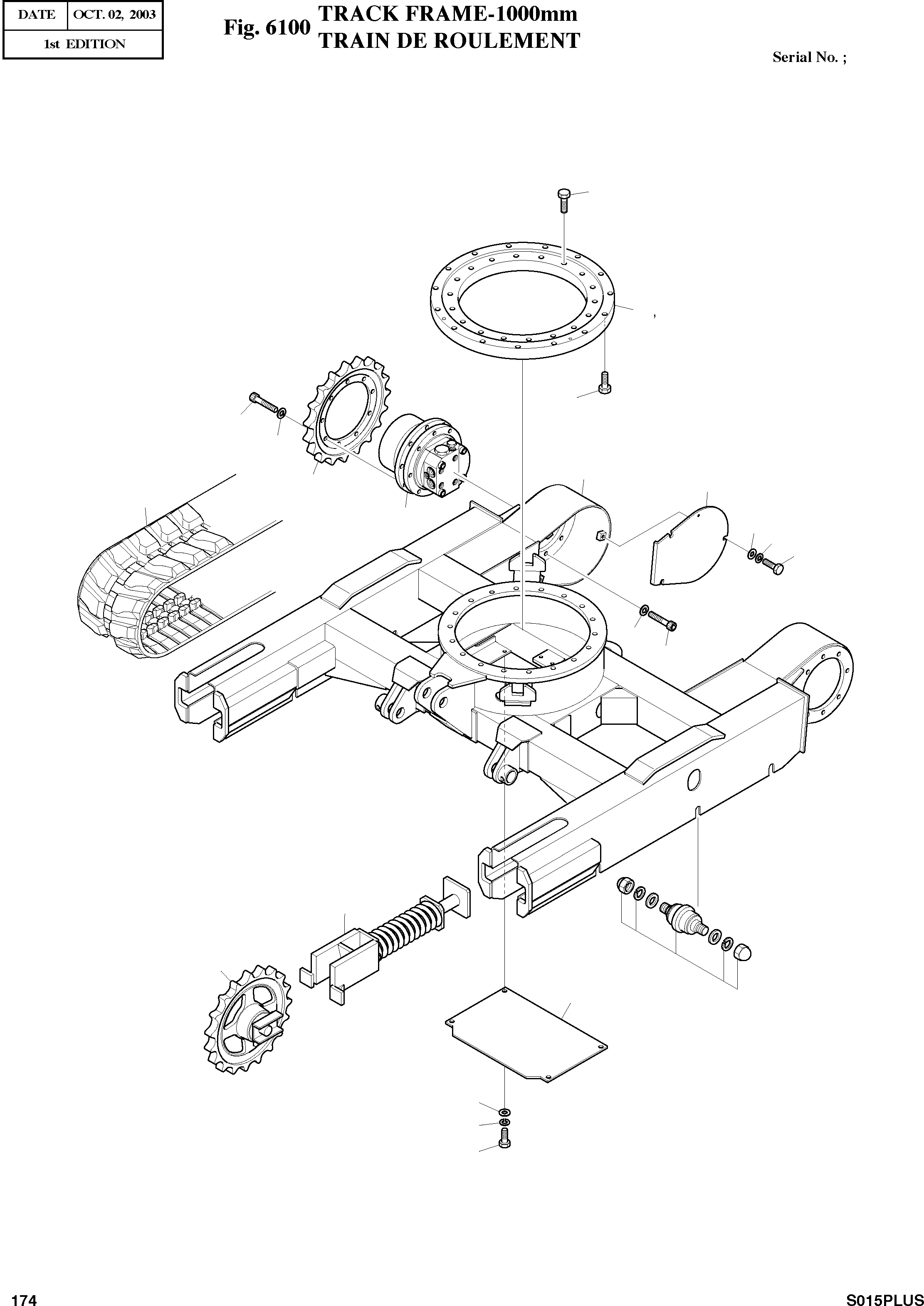 Other: DOOSAN-DAEWOO / SOLAR 015PLUS (S/N. 20001 ~ )(S015P-C) / TRACK FRAME-1000mm(6100 : 6100)