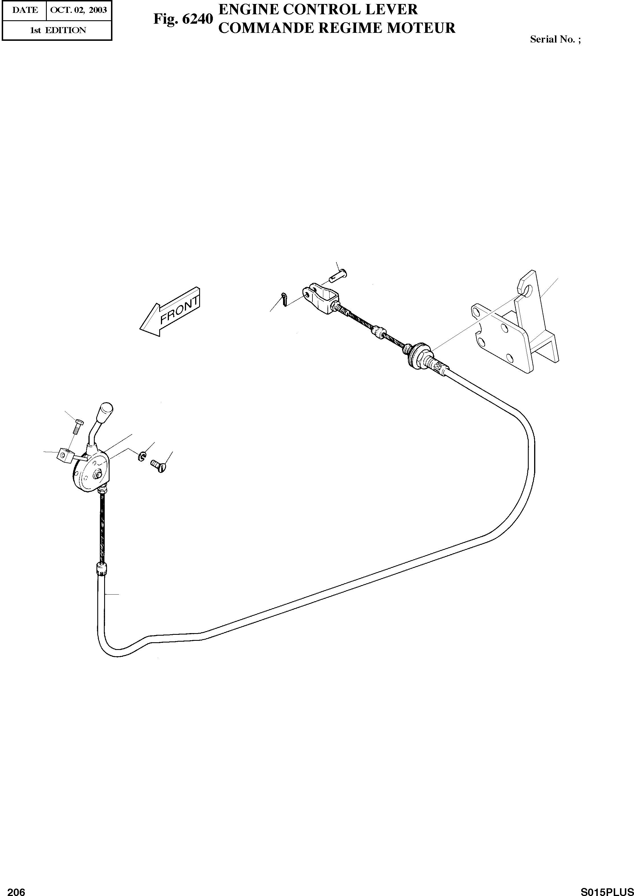 Other: DOOSAN-DAEWOO / SOLAR 015PLUS (S/N. 20001 ~ )(S015P-C) / ENGINE CONTROL LEVER(6240 : 6240)