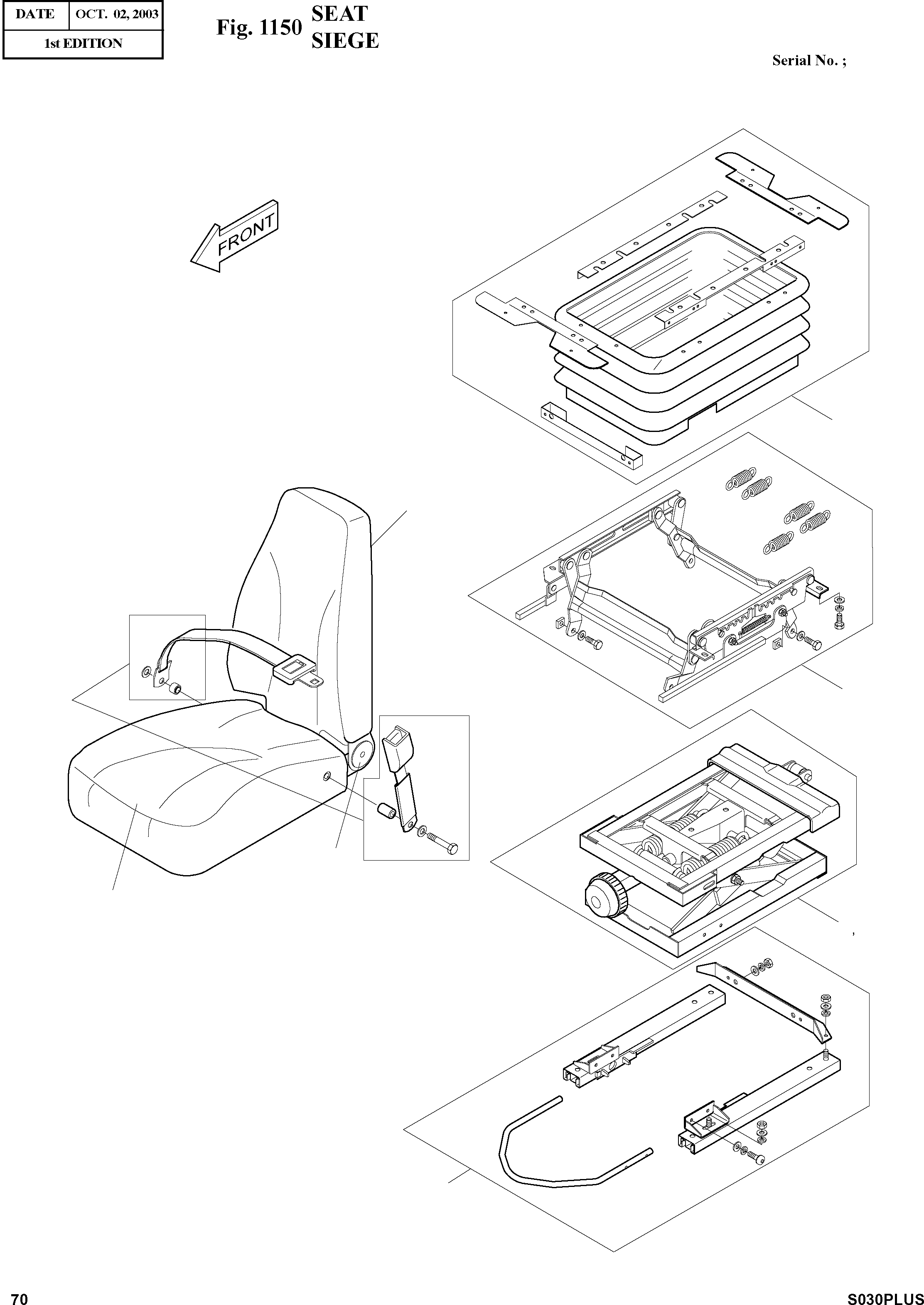 Other: DOOSAN-DAEWOO / SOLAR 030PLUS (S/N. 20001 ~ )(S030p-c) / SEAT(1150 : 1150)
