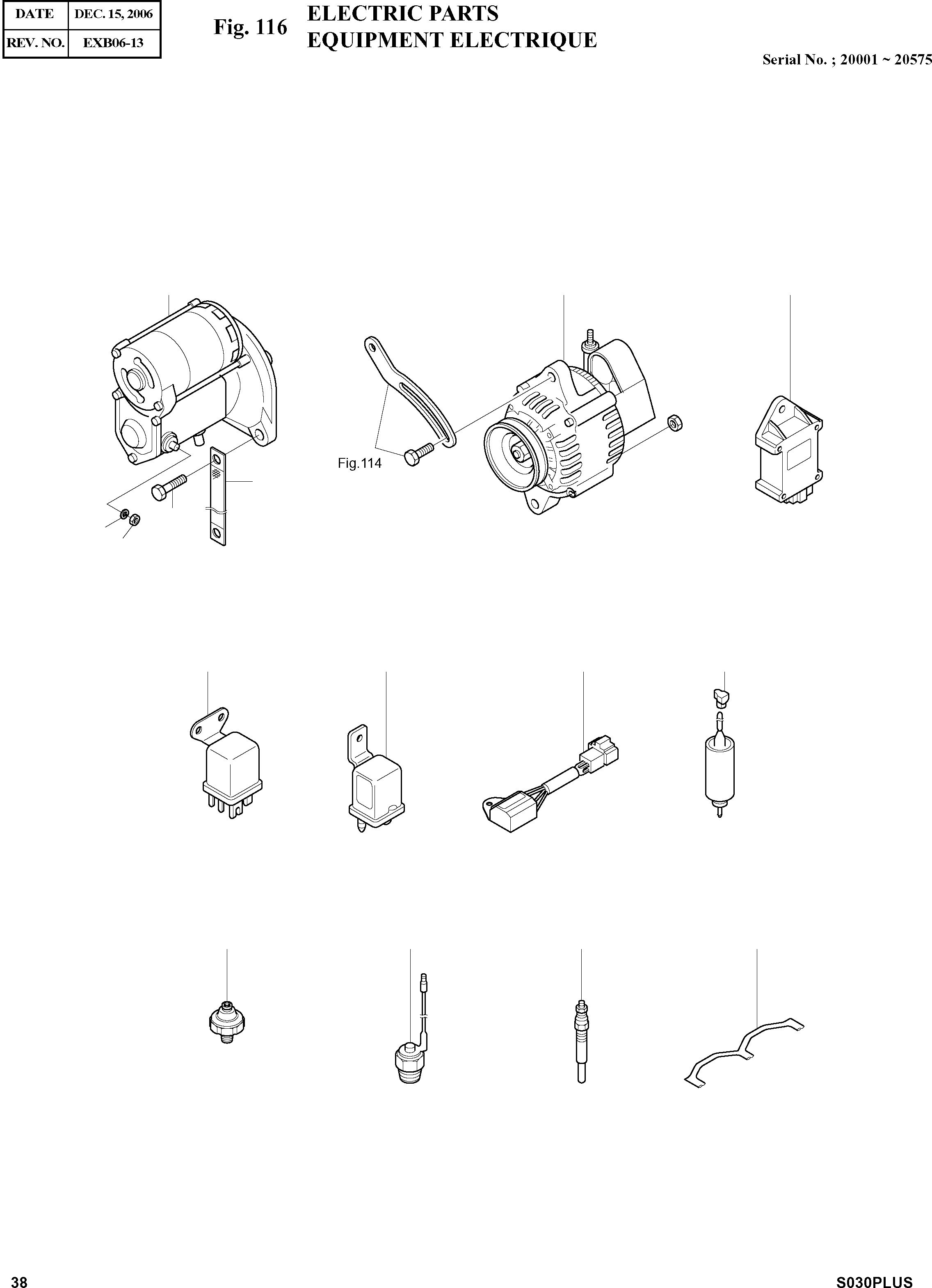 Other: DOOSAN-DAEWOO / SOLAR 030PLUS (S/N. 20001 ~ )(S030p-c) / ELECTRIC PARTS(116 : 116)