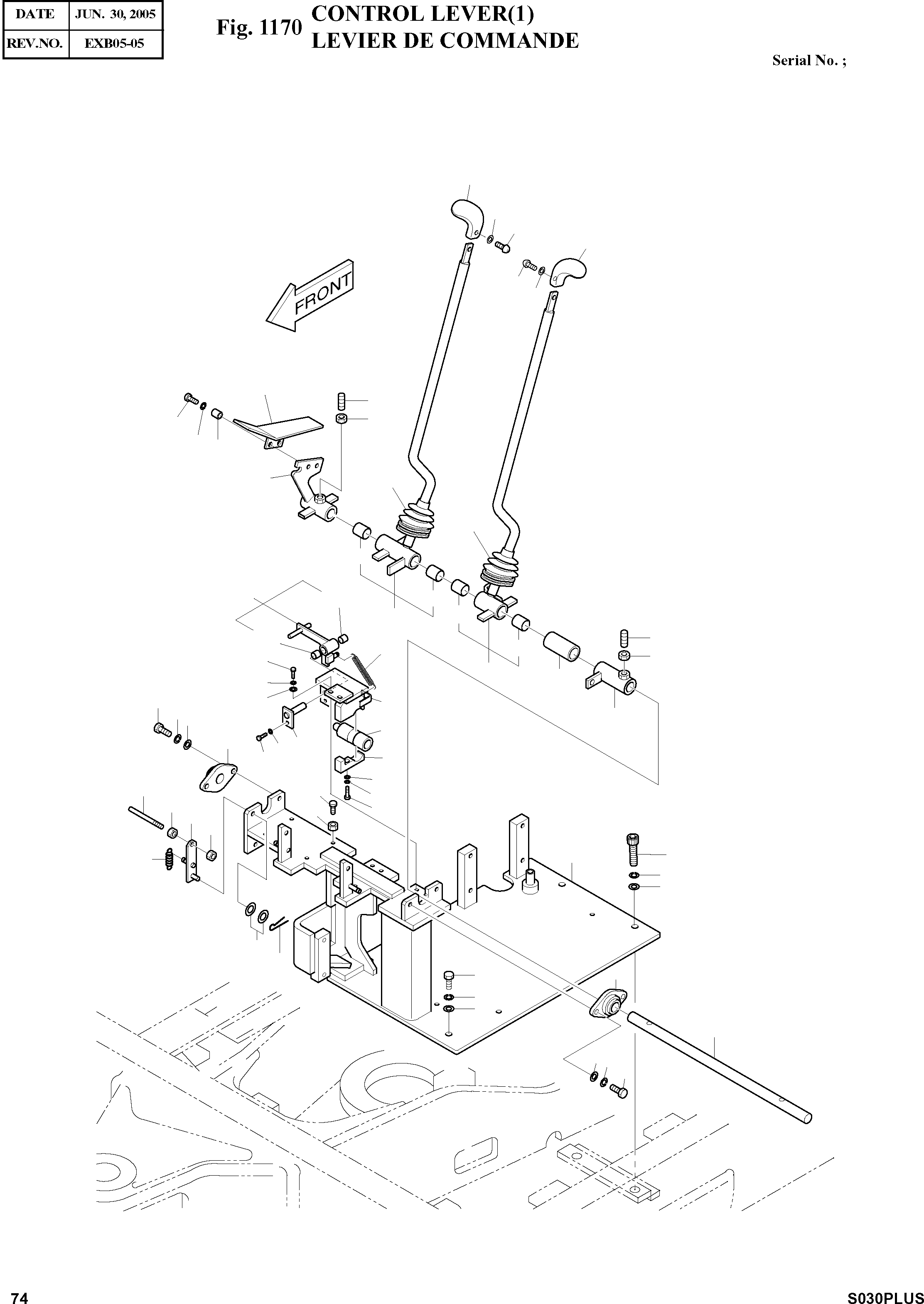 Other: DOOSAN-DAEWOO / SOLAR 030PLUS (S/N. 20001 ~ )(S030p-c) / CONTROL LEVER(1)(1170 : 1170)