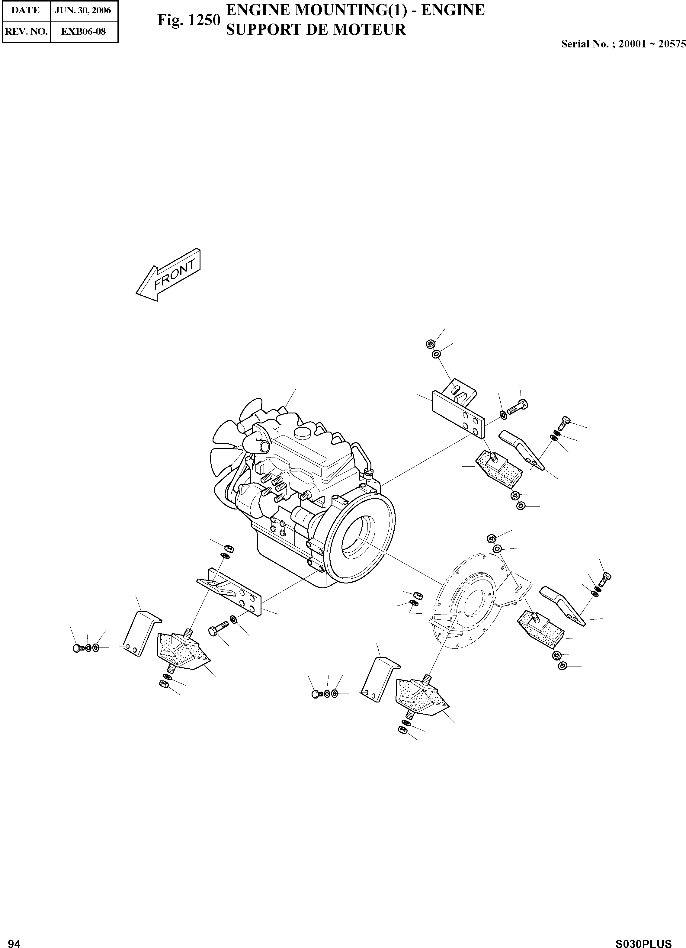 Other: DOOSAN-DAEWOO / SOLAR 030PLUS (S/N. 20001 ~ )(S030p-c) / ENGINE MOUNTING(1) - ENGINE(1250 : 1250)
