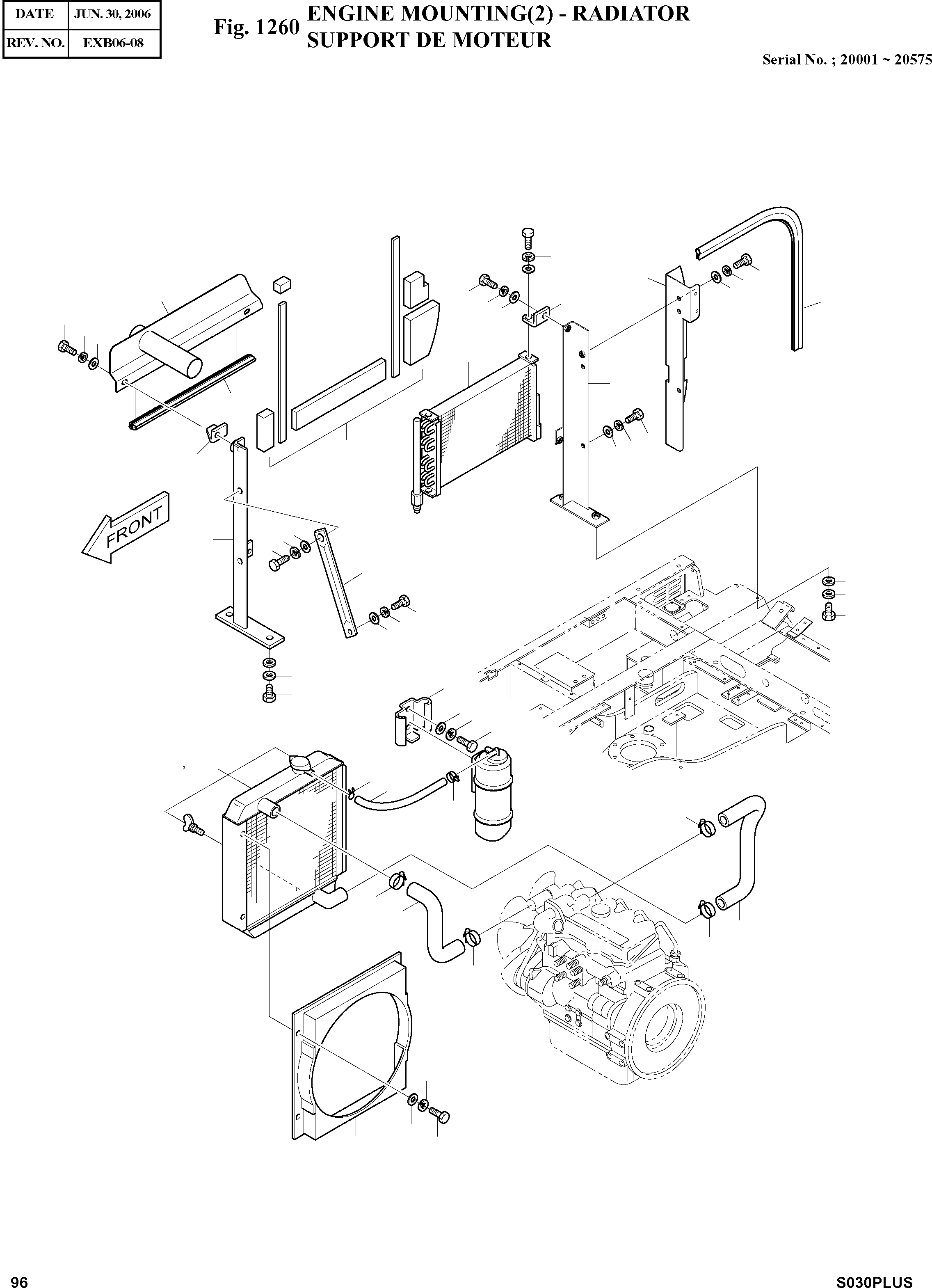 Other: DOOSAN-DAEWOO / SOLAR 030PLUS (S/N. 20001 ~ )(S030p-c) / ENGINE MOUNTING(2) - RADIATOR(1260 : 1260)