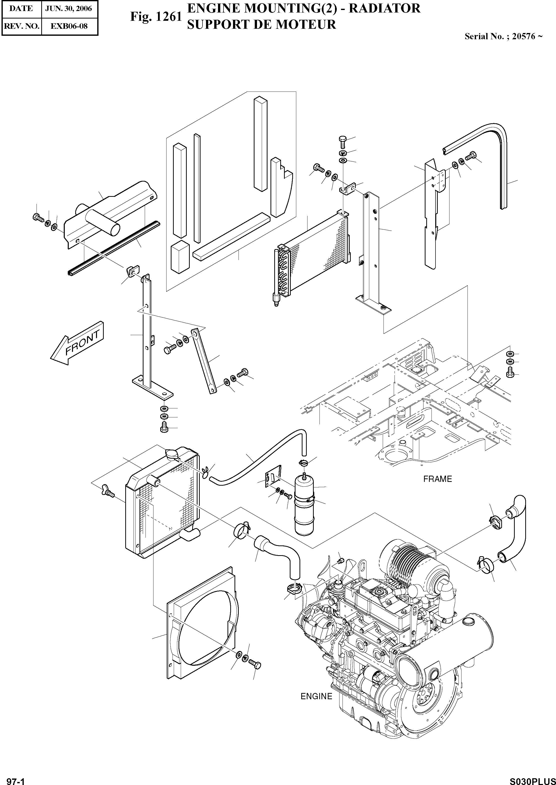 Other: DOOSAN-DAEWOO / SOLAR 030PLUS (S/N. 20001 ~ )(S030p-c) / ENGINE MOUNTING(2) - RADIATOR(1261 : 1261)