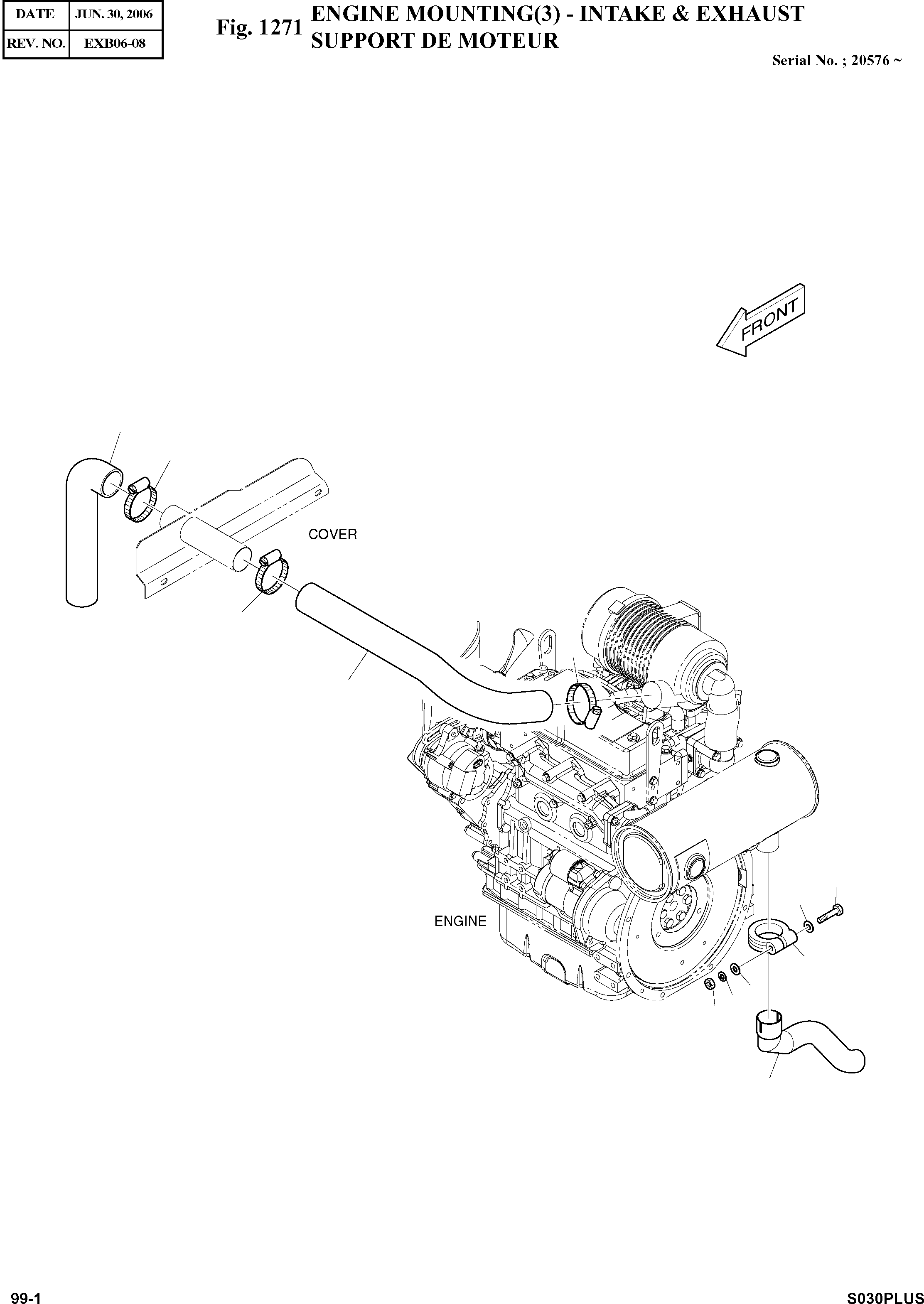 Other: DOOSAN-DAEWOO / SOLAR 030PLUS (S/N. 20001 ~ )(S030p-c) / ENGINE MOUNTING(3) - INTAKE & EXHAUST(1271 : 1271)