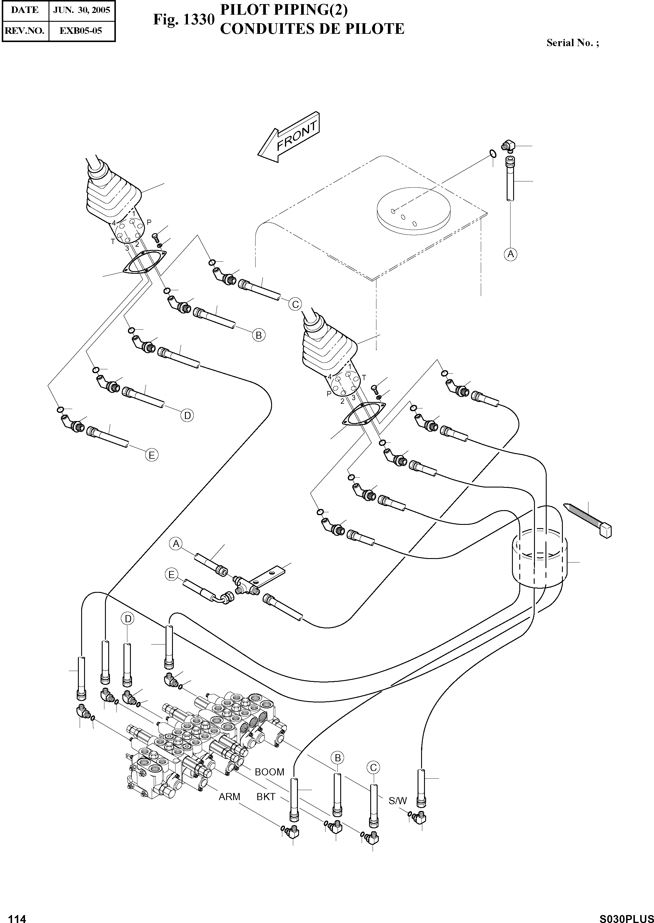 Other: DOOSAN-DAEWOO / SOLAR 030PLUS (S/N. 20001 ~ )(S030p-c) / PILOT PIPING(2)(1330 : 1330)