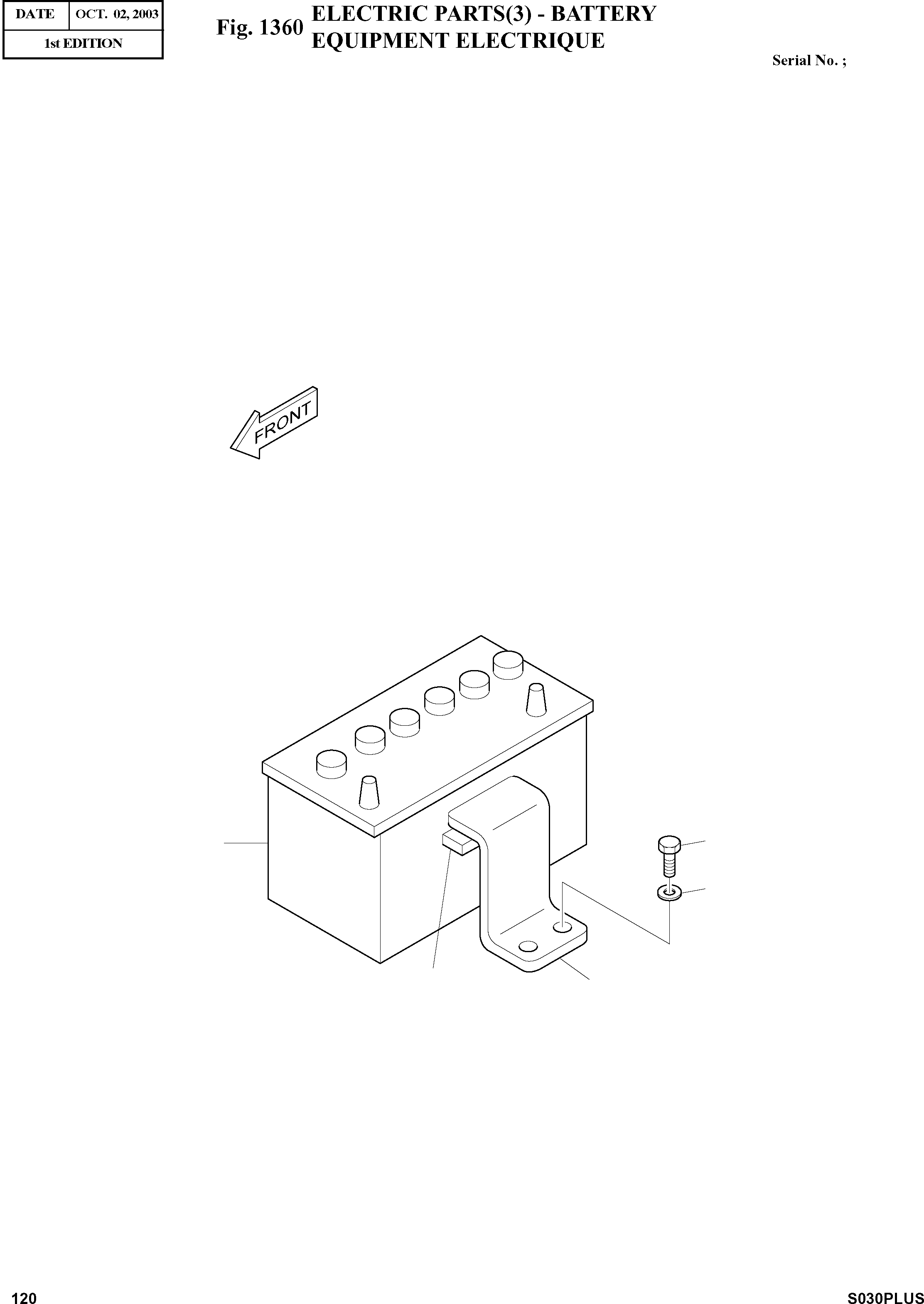 Other: DOOSAN-DAEWOO / SOLAR 030PLUS (S/N. 20001 ~ )(S030p-c) / ELECTRIC PARTS(3) - BATTERY(1360 : 1360)