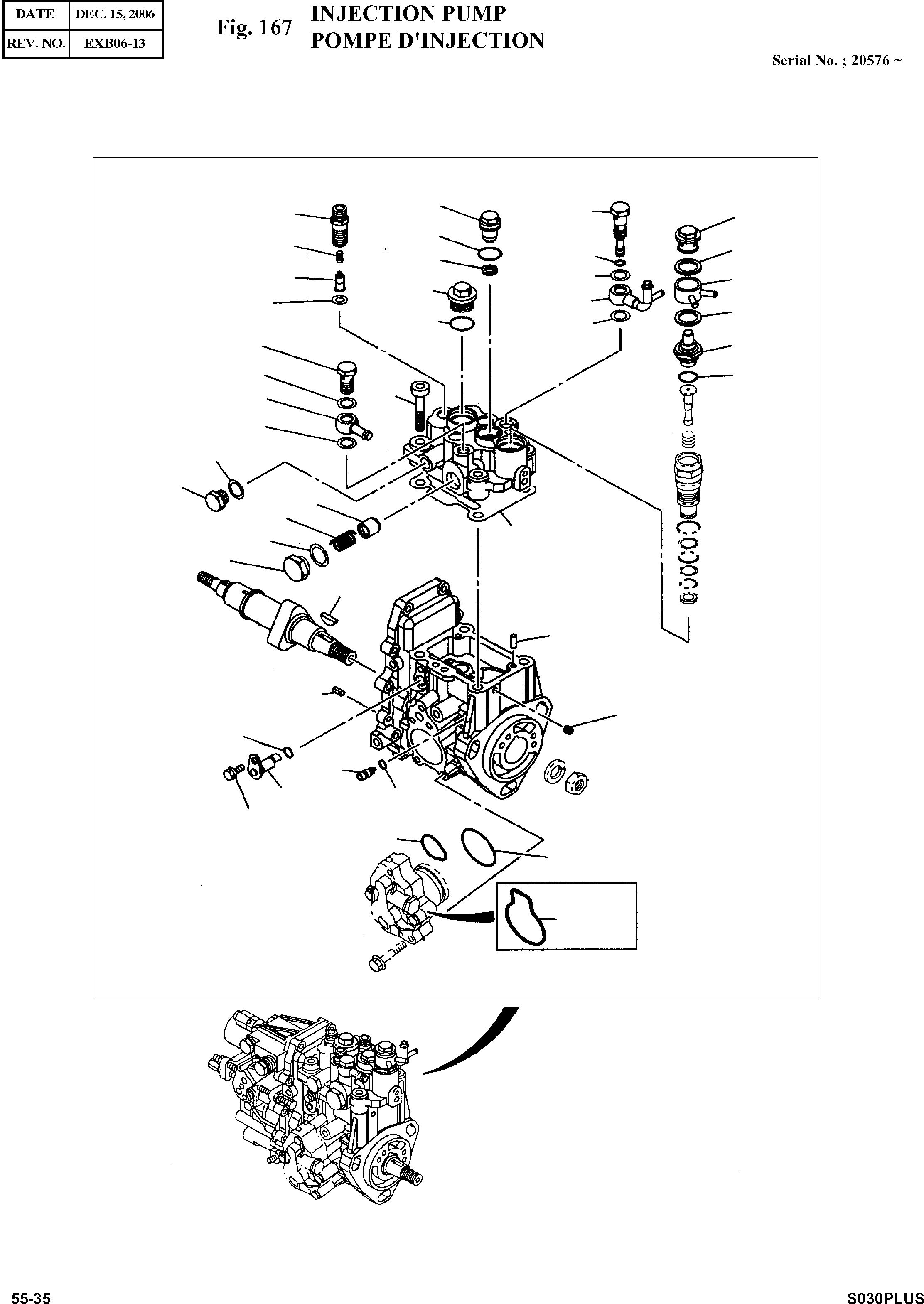 Other: DOOSAN-DAEWOO / SOLAR 030PLUS (S/N. 20001 ~ )(S030p-c) / INJECTION PUMP(167 : 167)