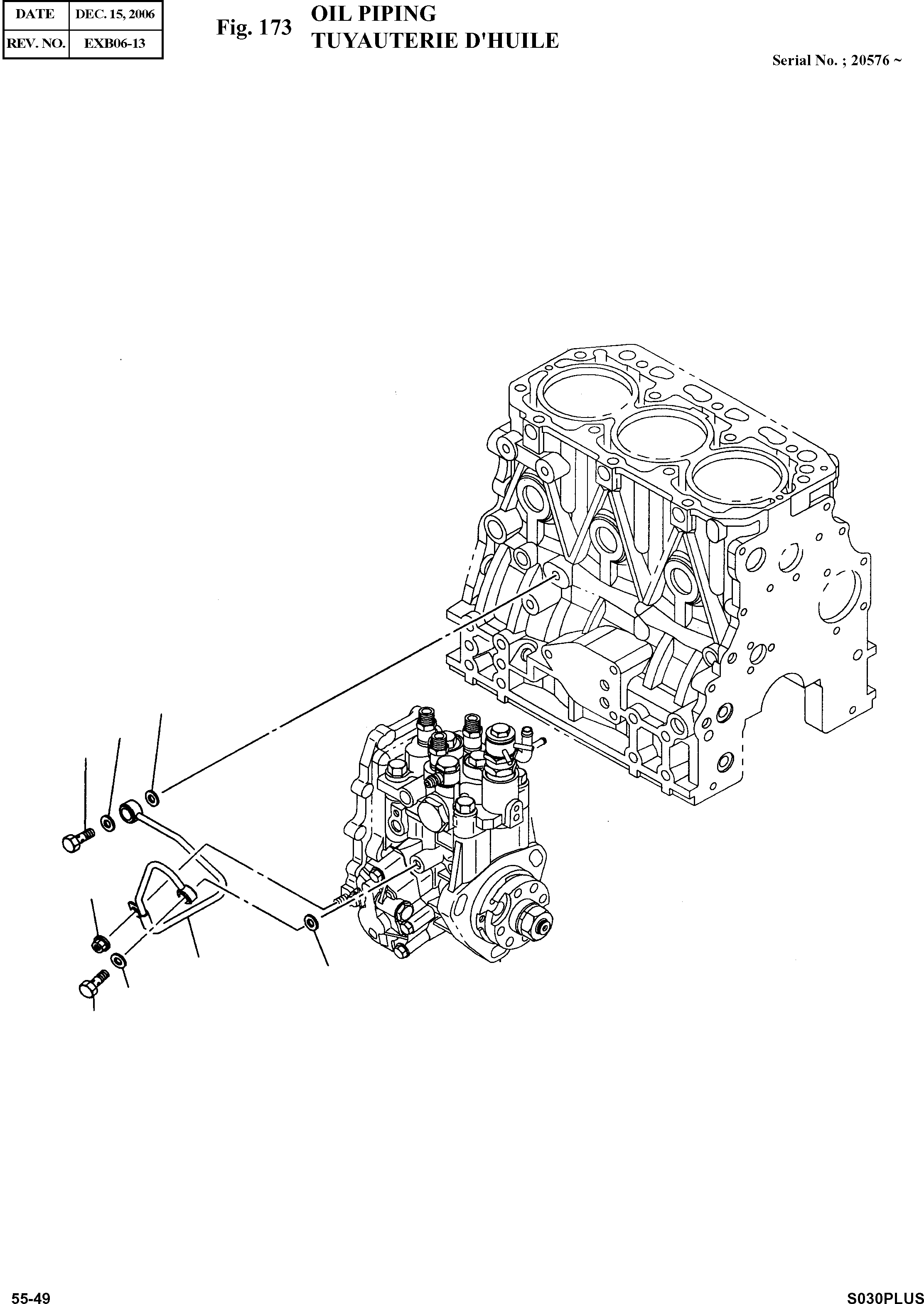 Other: DOOSAN-DAEWOO / SOLAR 030PLUS (S/N. 20001 ~ )(S030p-c) / OIL PIPING(173 : 173)