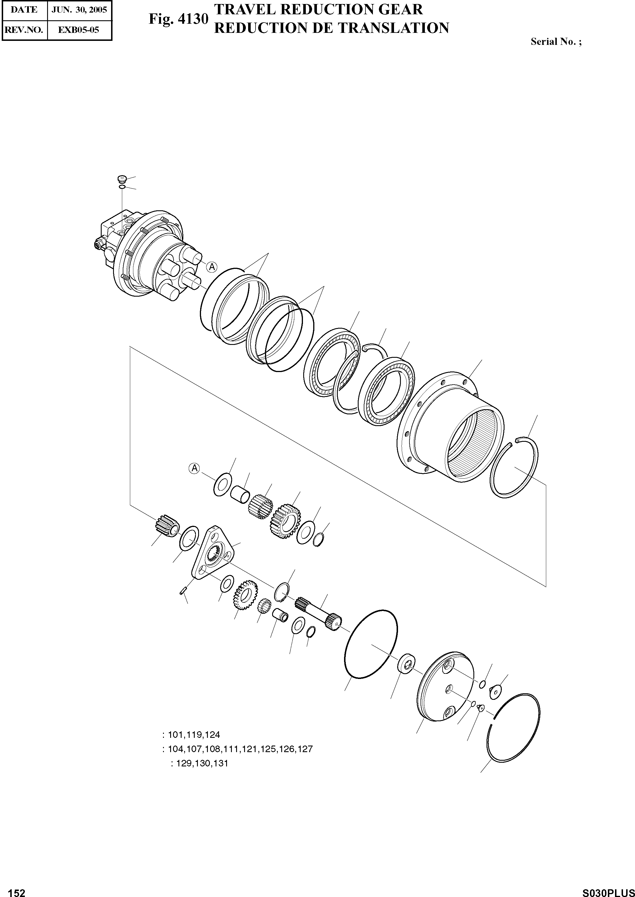 Other: DOOSAN-DAEWOO / SOLAR 030PLUS (S/N. 20001 ~ )(S030p-c) / TRAVEL REDUCTION GEAR(4130 : 4130)