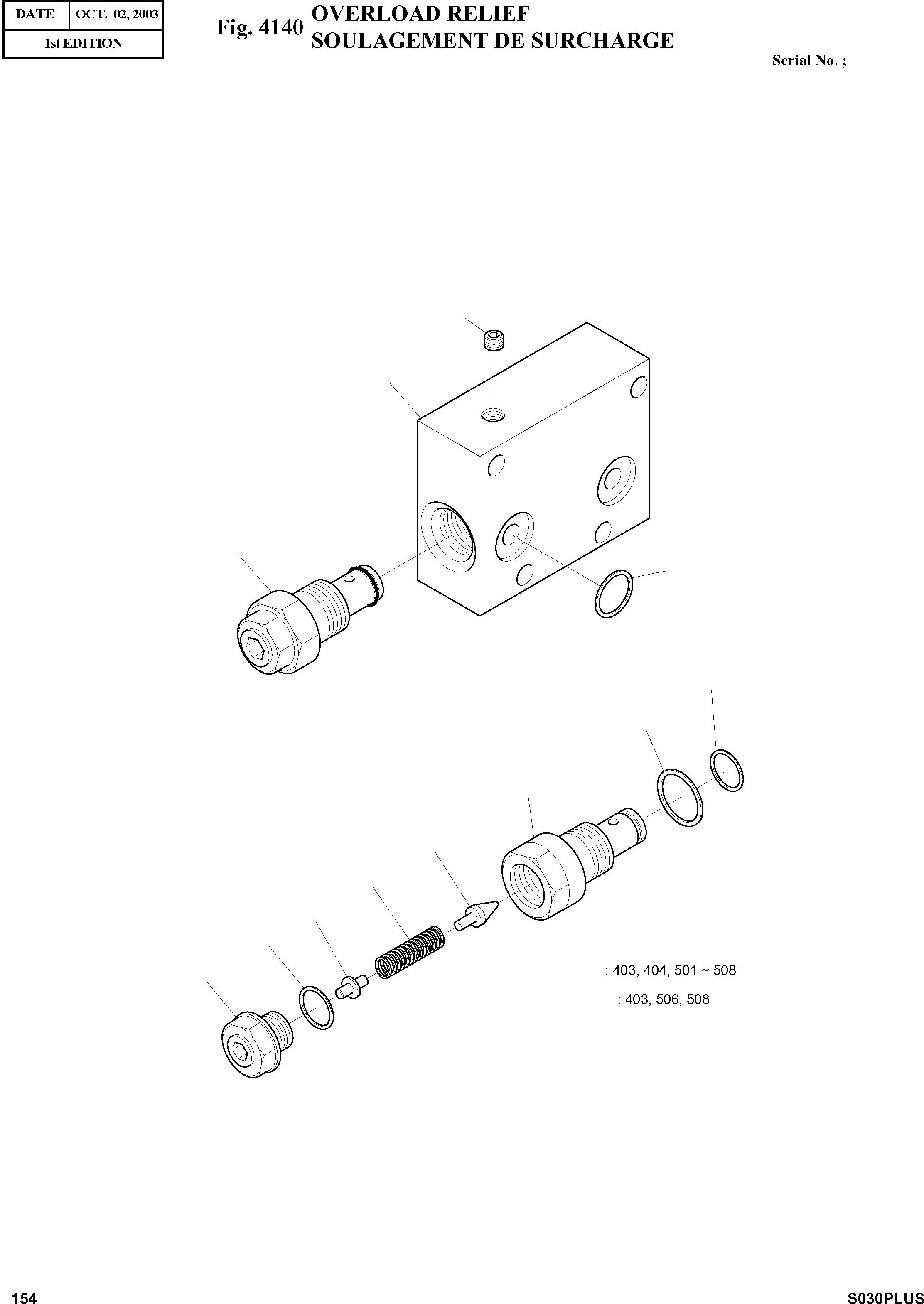 Other: DOOSAN-DAEWOO / SOLAR 030PLUS (S/N. 20001 ~ )(S030p-c) / OVERLOAD RELIEF(4140 : 4140)