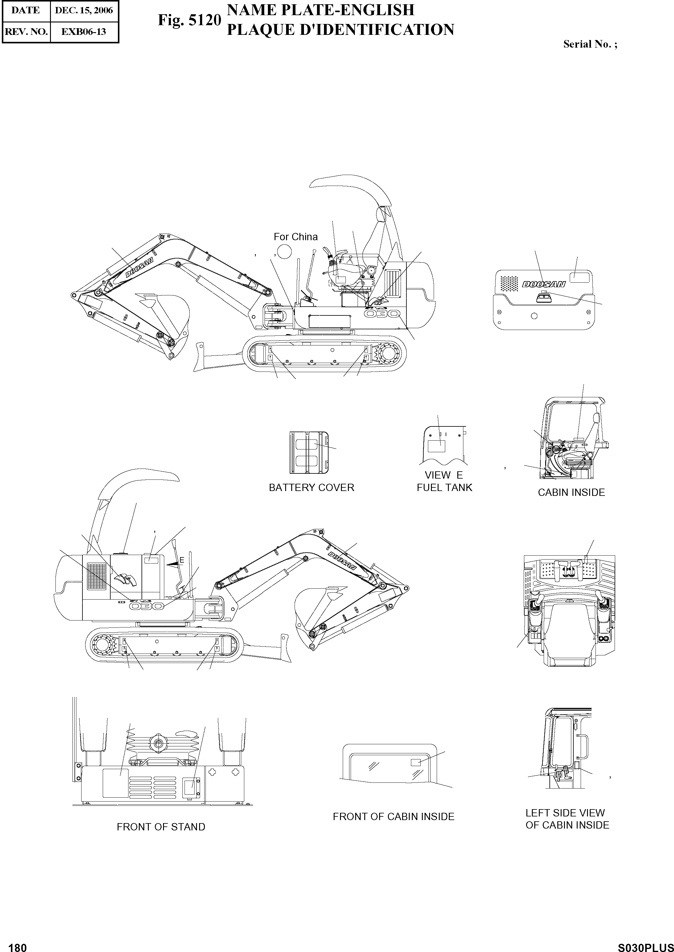 Other: DOOSAN-DAEWOO / SOLAR 030PLUS (S/N. 20001 ~ )(S030p-c) / NAME PLATE-ENGLISH(5120 : 5120)