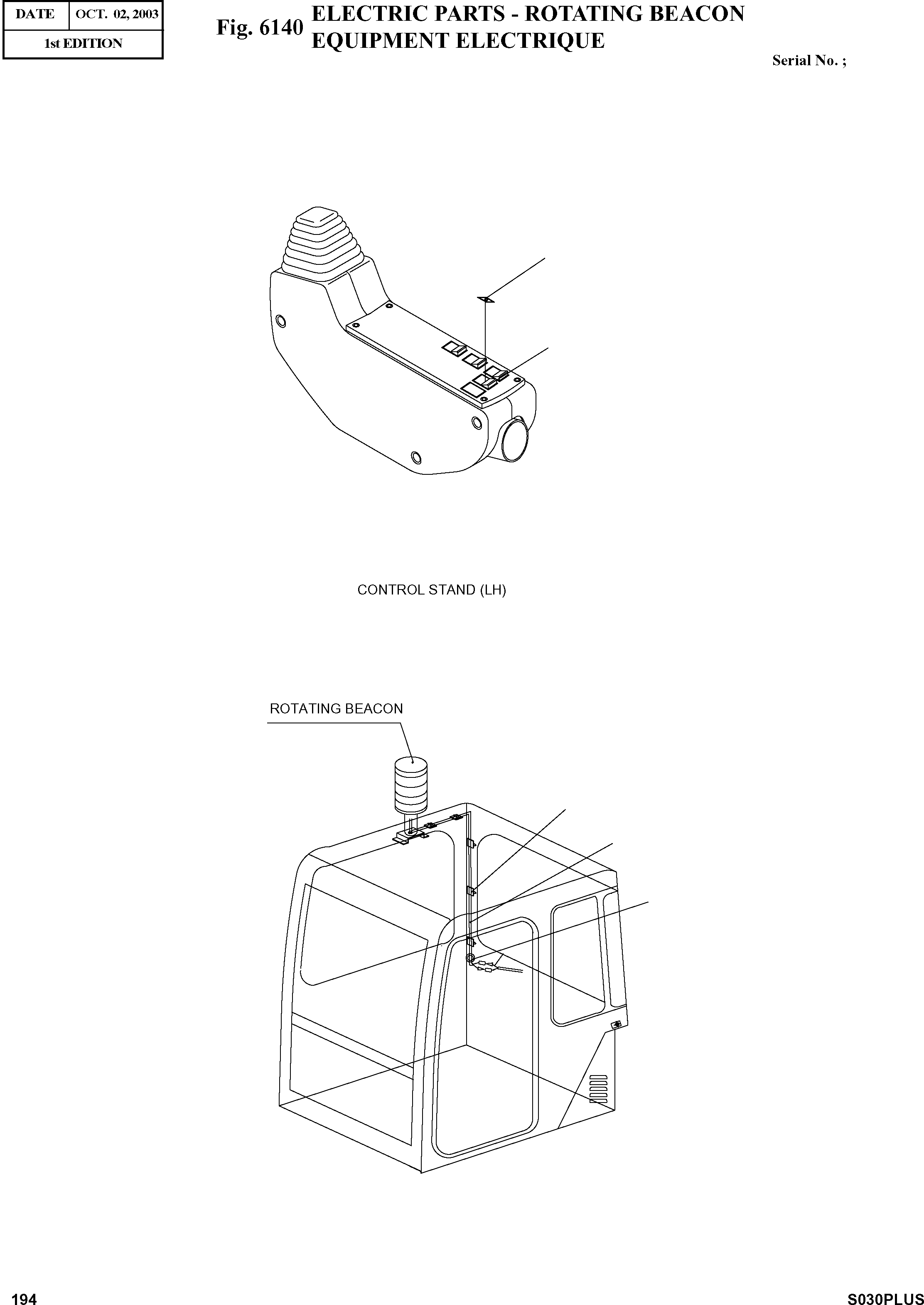 Other: DOOSAN-DAEWOO / SOLAR 030PLUS (S/N. 20001 ~ )(S030p-c) / ELECTRIC PARTS - ROTATING BEACON(6140 : 6140)