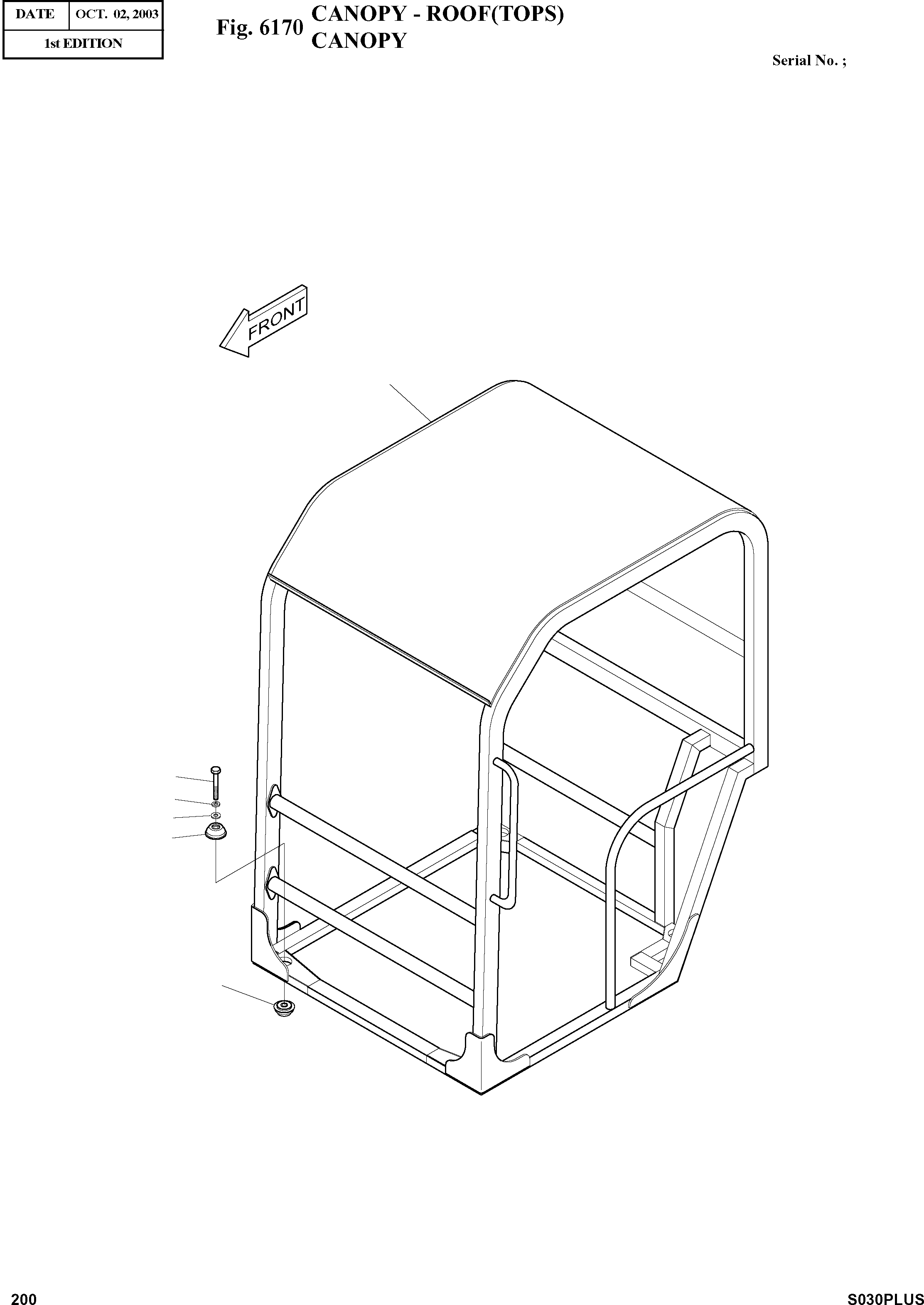 Other: DOOSAN-DAEWOO / SOLAR 030PLUS (S/N. 20001 ~ )(S030p-c) / CANOPY - ROOF(TOPS)(6170 : 6170)