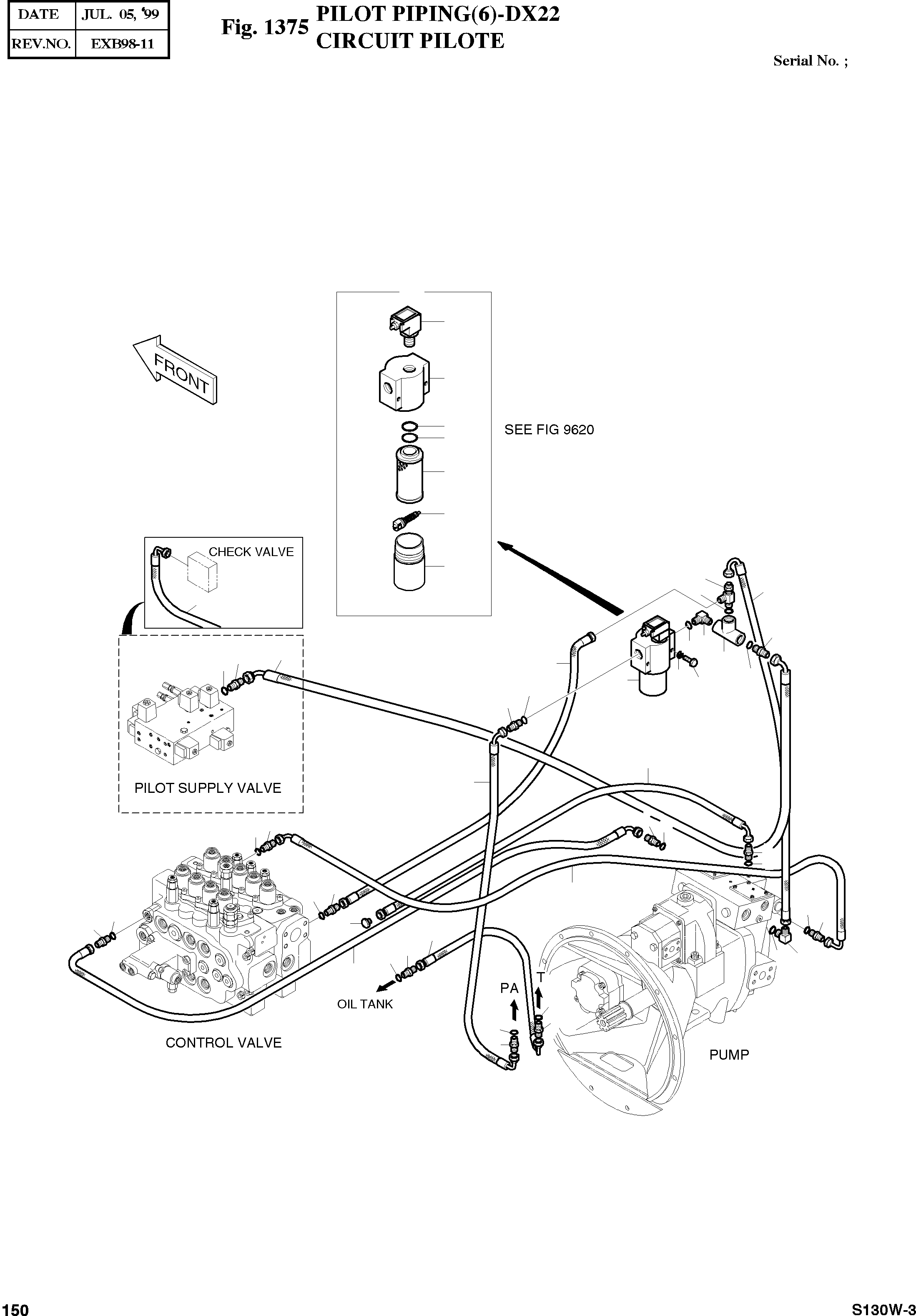 Other: DOOSAN-DAEWOO / SOLAR 130W-III(S130w-3) / PILOT PIPING(6)-DX22(1375 : 1375)